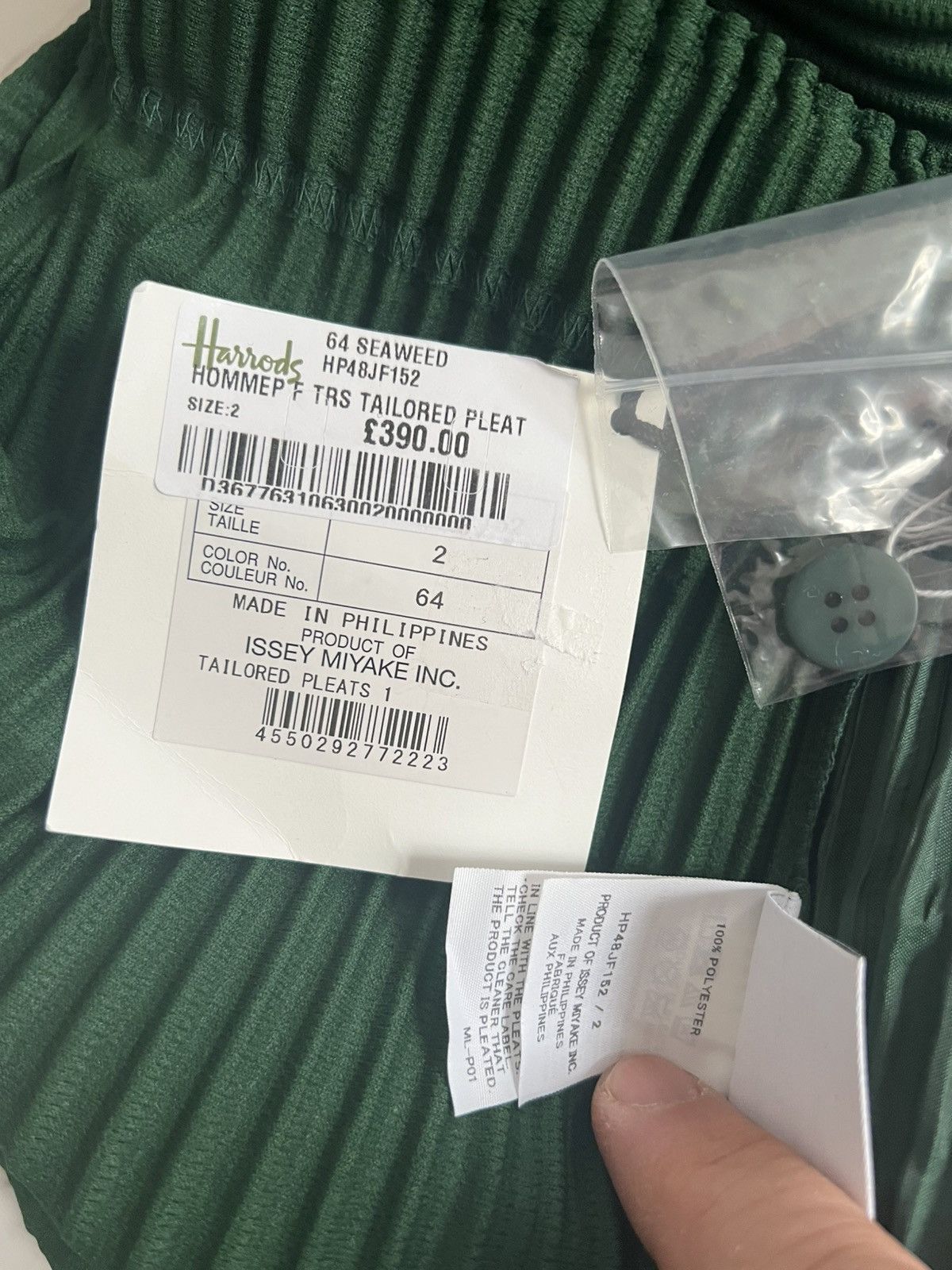 Issey Miyake HOMME PLISSÉ ISSEY MIYAKE Trousers Green Size 2 Medium Size US 33 - 7 Thumbnail