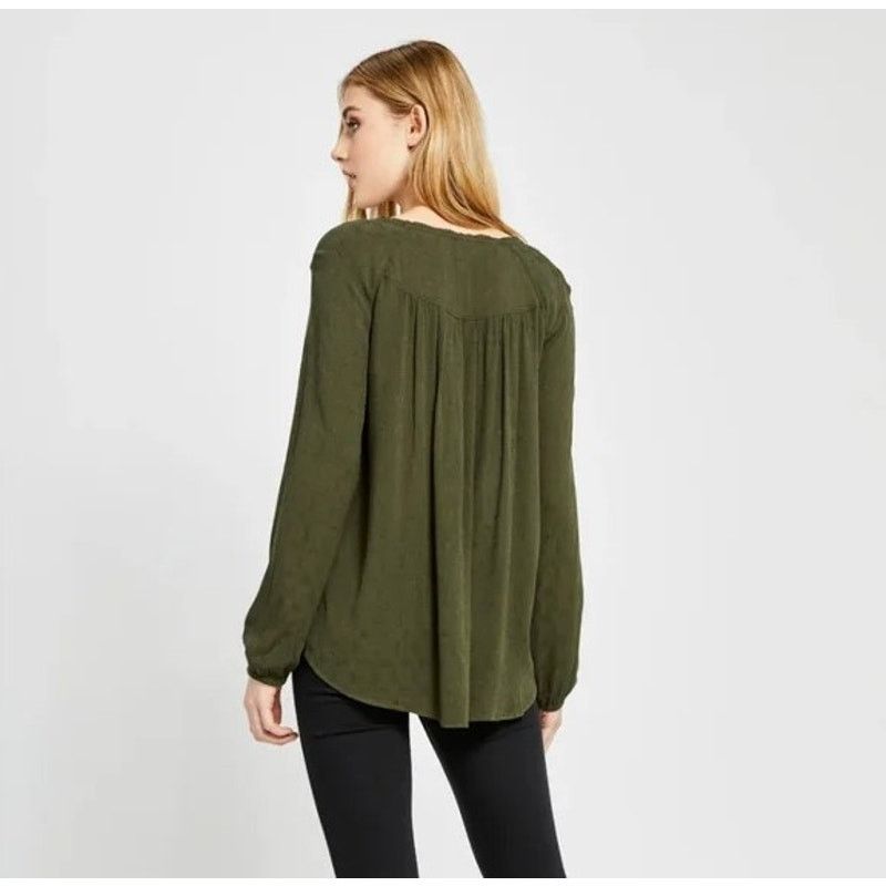 Other Gentle Fawn Emma Green Peasant Textured Blouse XS Size XS / US 0-2 / IT 36-38 - 2 Thumbnail
