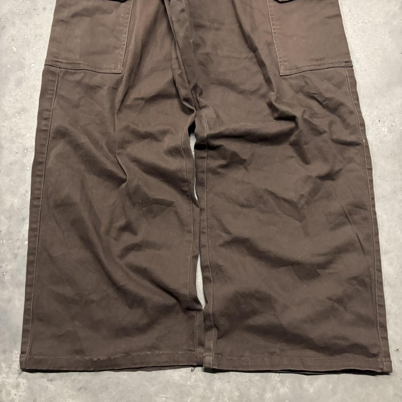 Japanese Brand × Vintage Crazy Vintage Y2K/2000s Baggy Brown Streetwear Skater Cargo Pants! Size US 32 / EU 48 - 6 Thumbnail