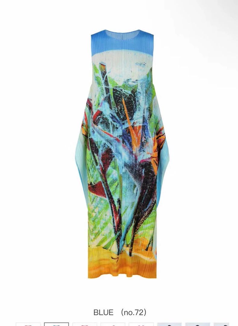 Issey Miyake Issey Miyake size:3 Blue southern ice flower kelp dress Size S / US 4 / IT 40 - 1 Thumbnail
