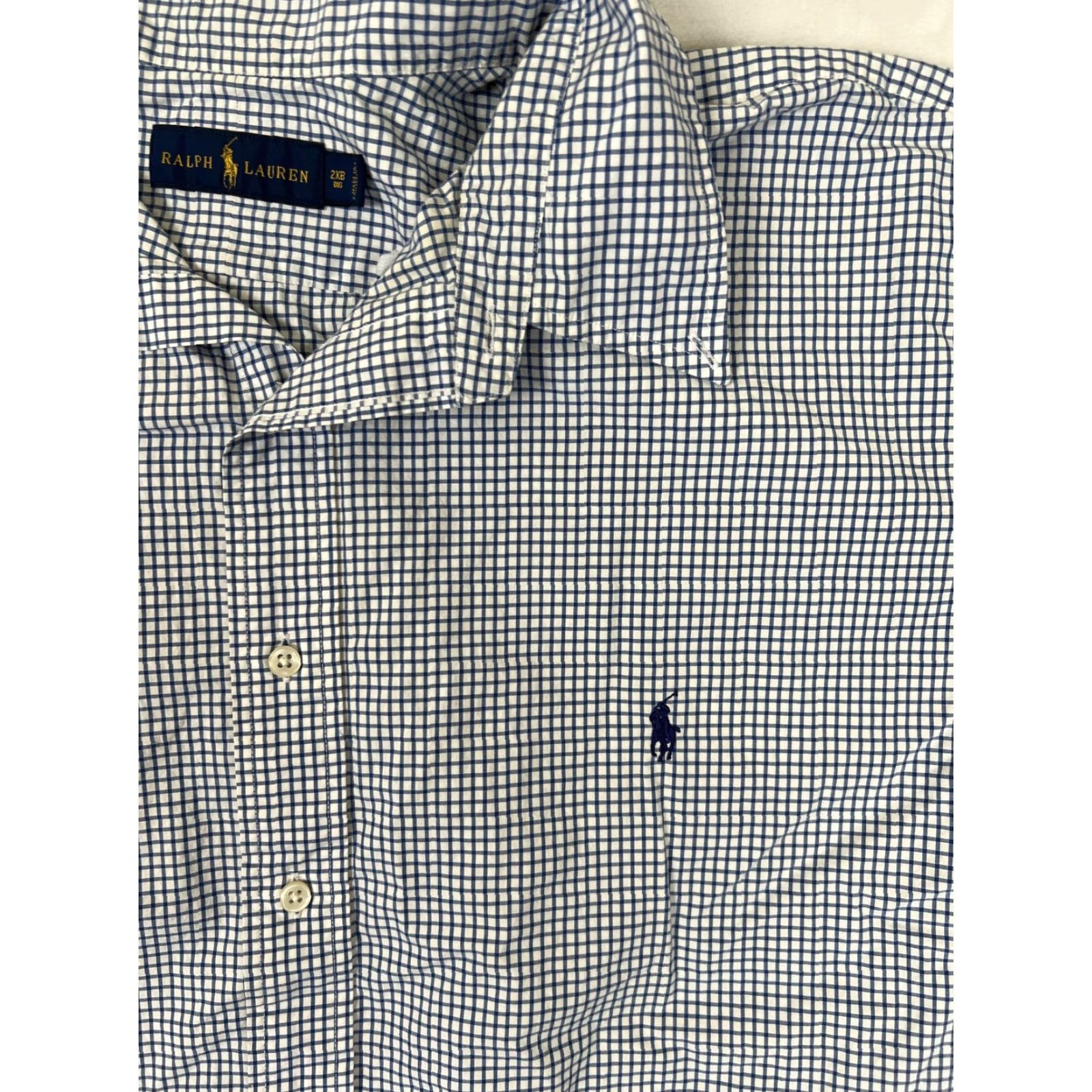 Ralph Lauren Ralph Lauren Shirt Mens 2XB Big Blue Check Button-Down Long Sleeve Casual Size US XXL / EU 58 / 5 - 2 Thumbnail