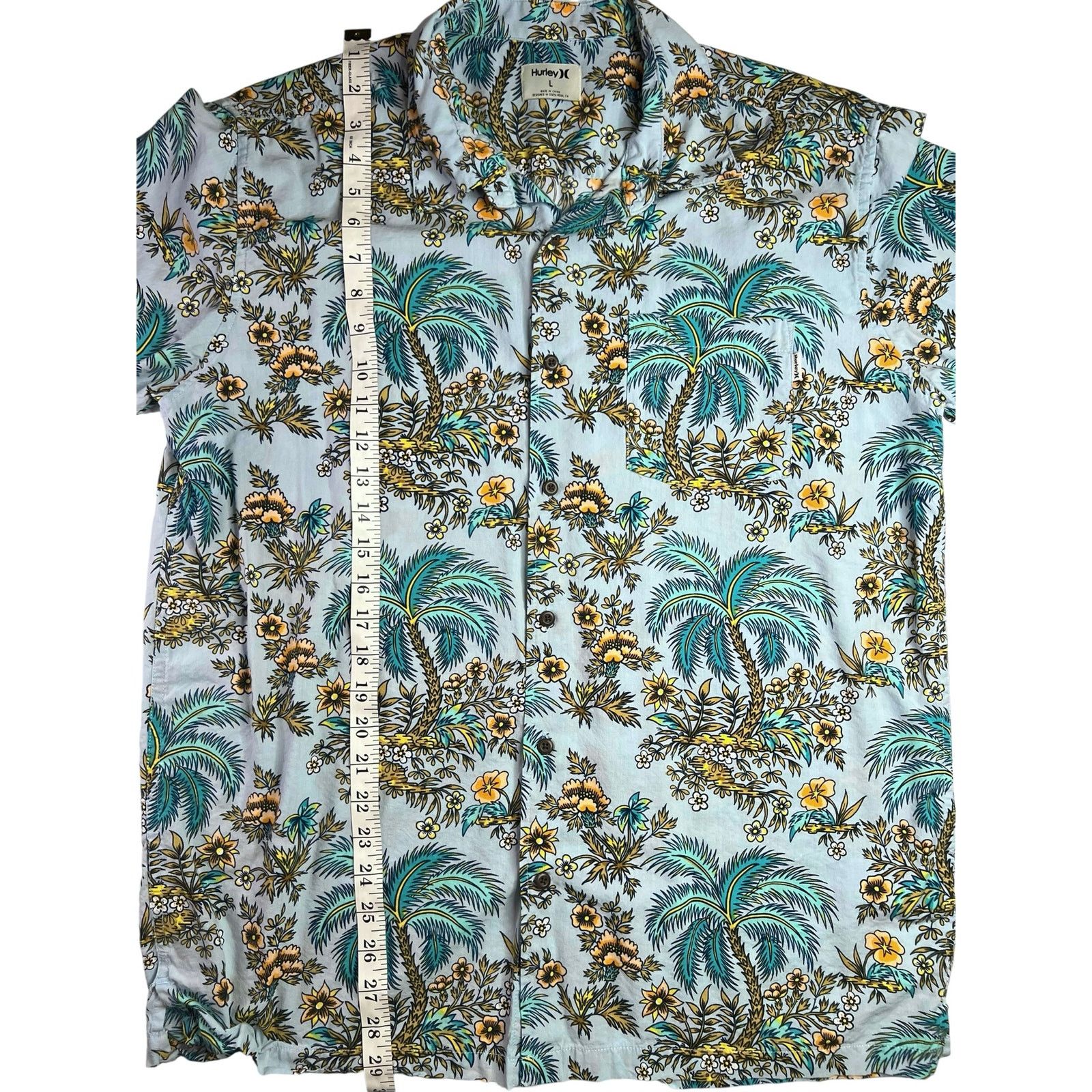 Hurley Hurley Hawaiian Shirt Large Palm Tree Floral Beach Button Up Size US L / EU 52-54 / 3 - 11 Thumbnail