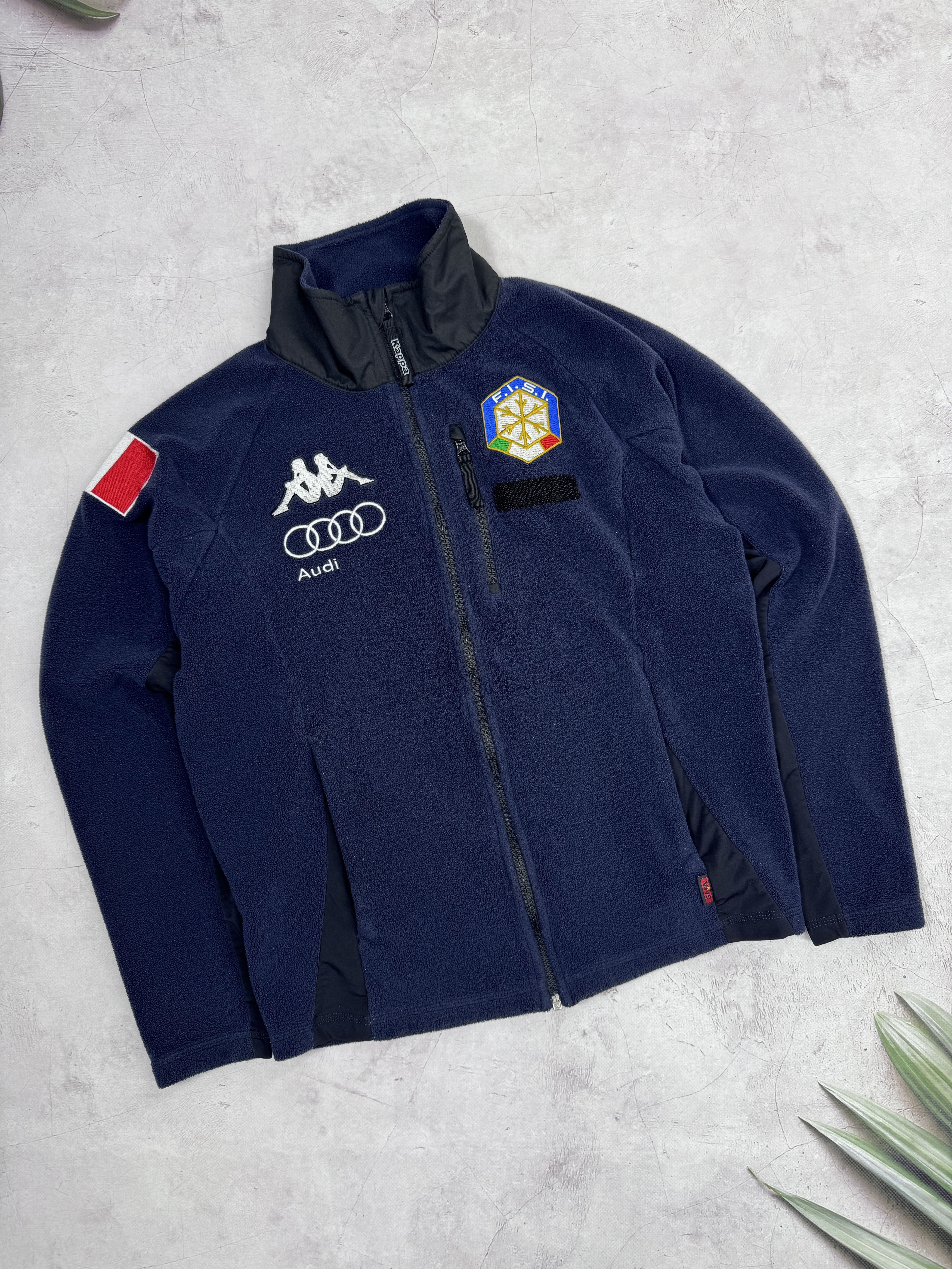 image of Kappa Fisi Italy Team Fleece Jacket Audi in Navy Blue, Men's (Size Medium)