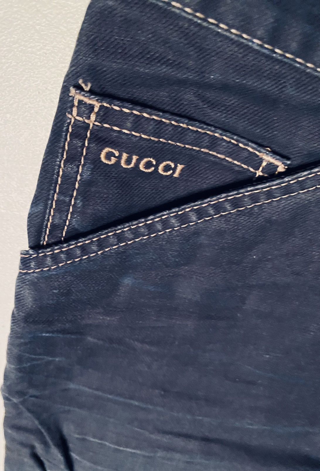 Gucci Gucci 🇮🇹 Caspian Blue Whiskered Denim Conductor Shorts 36 NWT Size US 36 / EU 52 - 2 Thumbnail