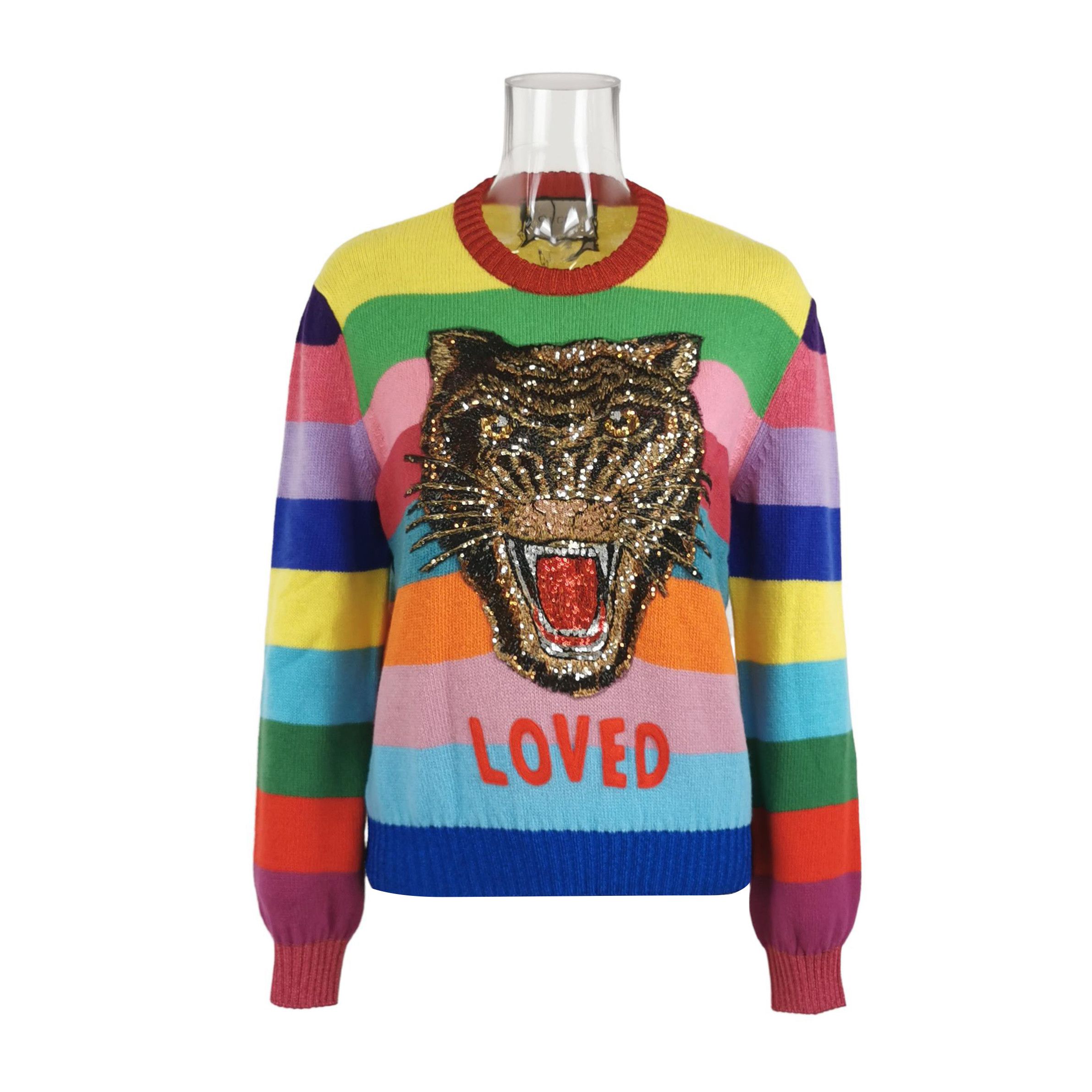 Gucci Gucci Sequin Tiger Stripe Sweater Size M Size US M / EU 48-50 / 2 - 1 Thumbnail