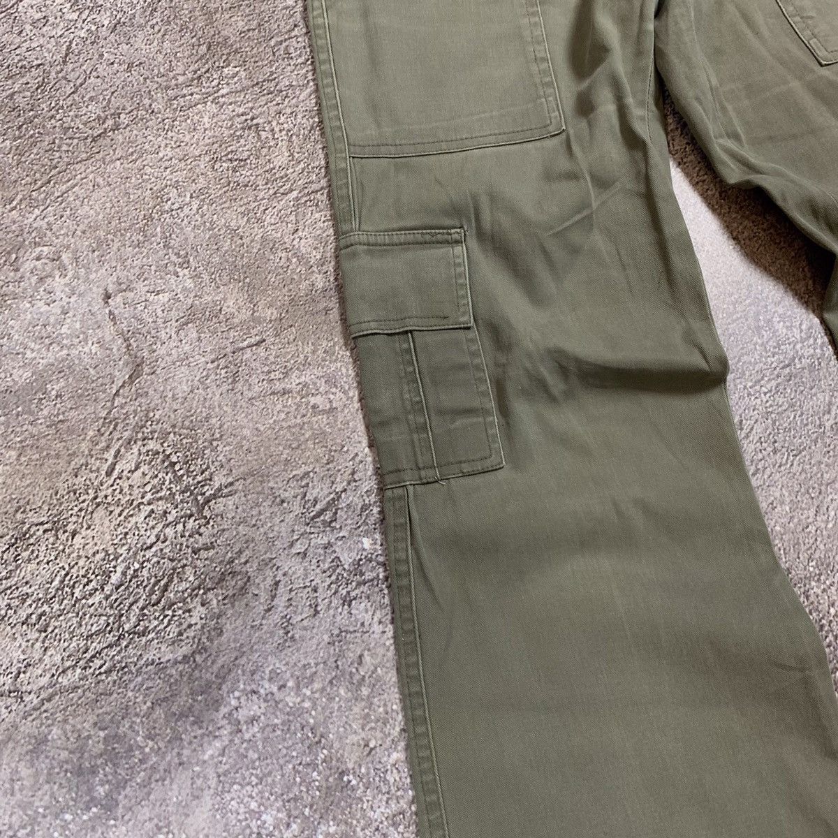 Vintage Y2K Baggy Cargo Pants Wide Leg Utility Streetwear Olive 26 Size 26" / US 2 / IT 38 - 4 Thumbnail