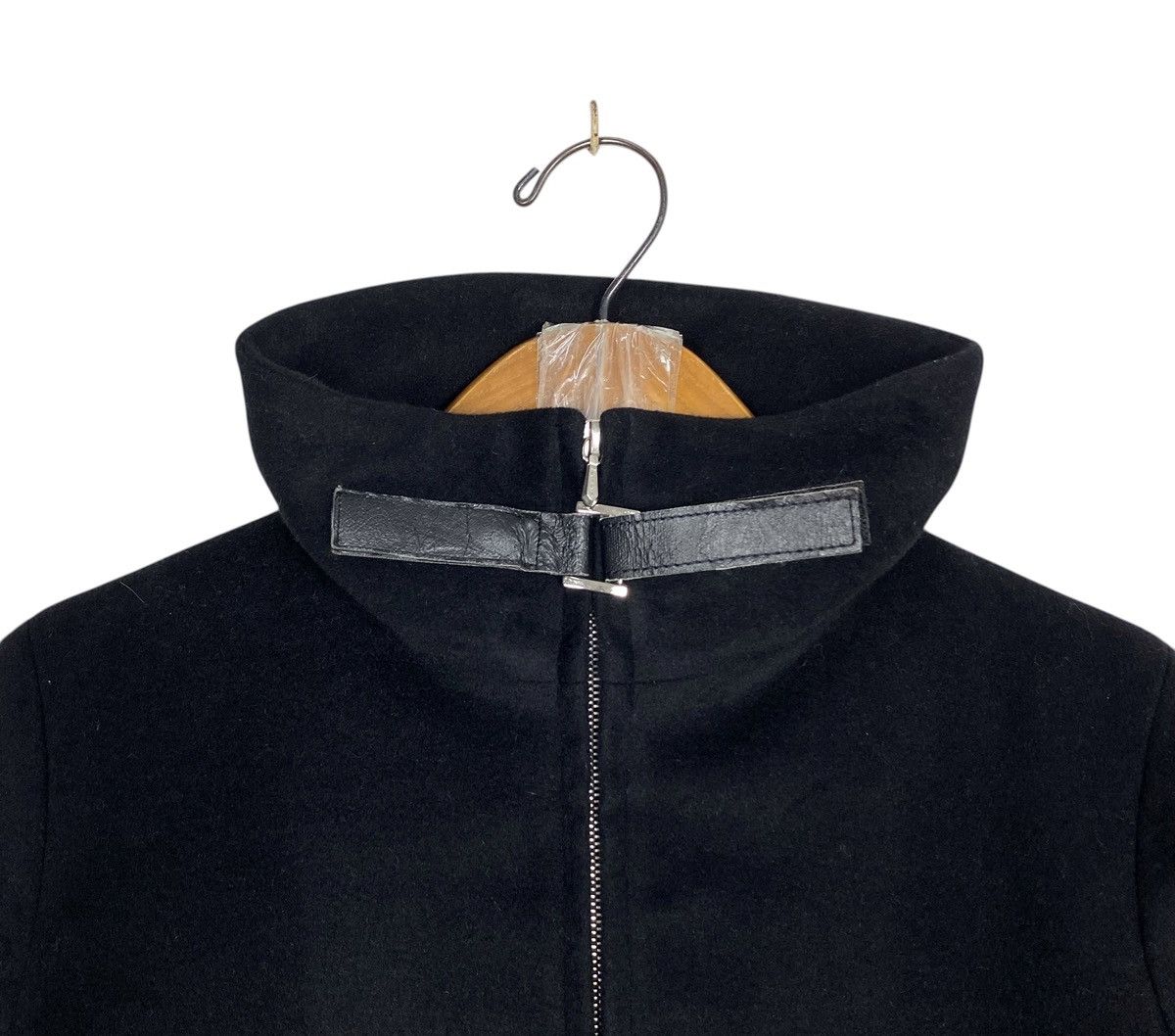 agnes b. Rare‼️ Vtg Agnès B. Wool Jacket with a Neck Leather Strap Size S / US 4 / IT 40 - 3 Thumbnail