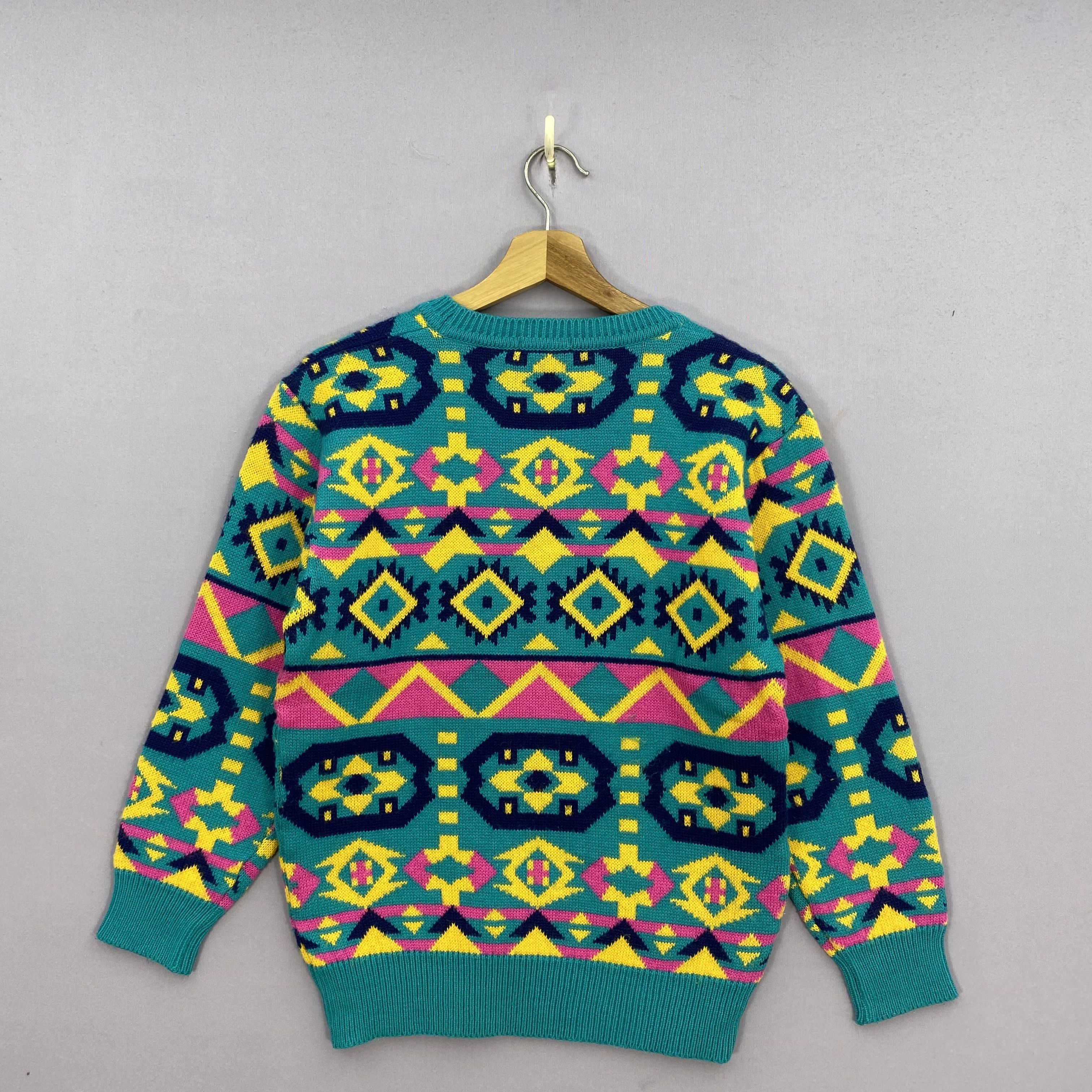 Japanese Brand Vintage Bill More Pullover Sweater Geometric Aztec Jumper Size US M / EU 48-50 / 2 - 3 Thumbnail