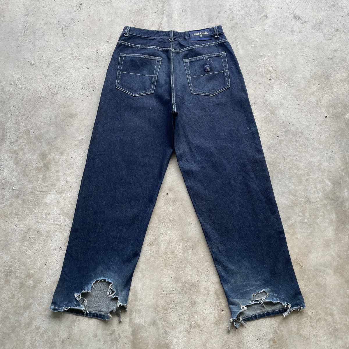 Japanese Brand Vintage Nautica Jeans Baggy Denim Jnco Indigo Pants W34 Size US 34 / EU 50 - 2 Thumbnail