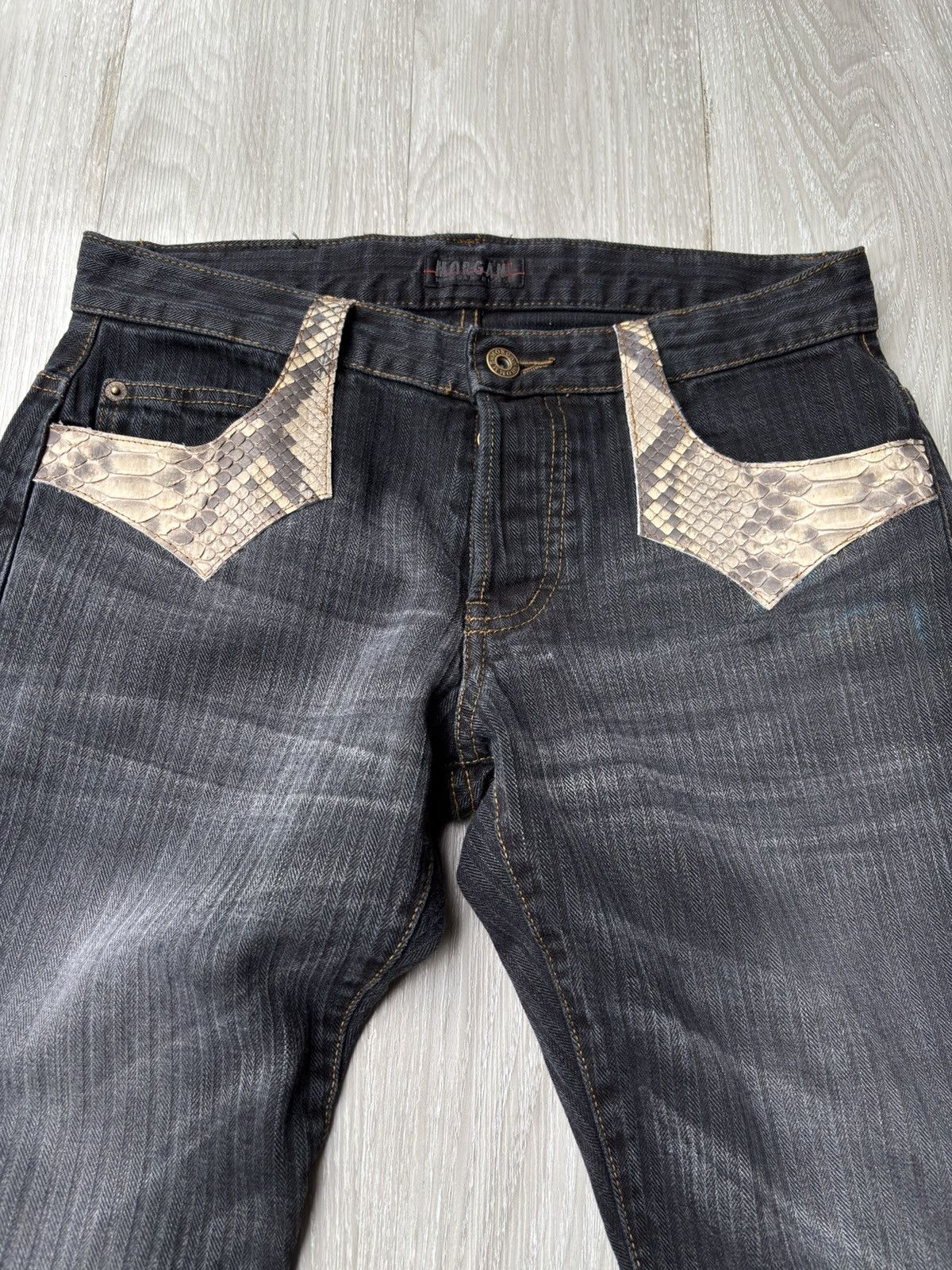 GOSTAR DE FUGA MORGAN HOMME (real) Phyton lace up flare jeans Size US 28 / EU 44 - 2 Thumbnail