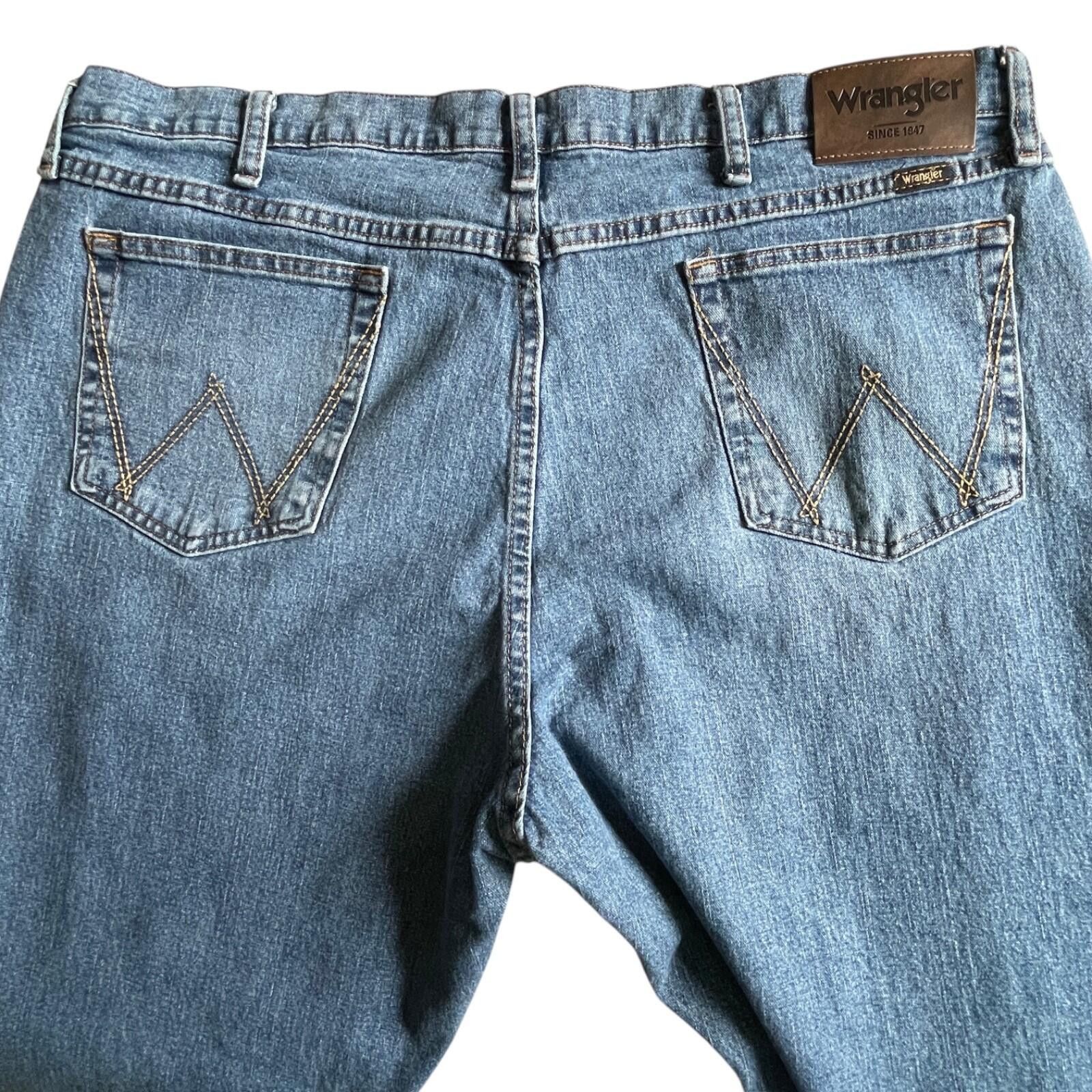 Wrangler Wrangler Relaxed Boot Jeans Mens 40x30 Blue Denim Pants Size US 40 / EU 56 - 4 Thumbnail