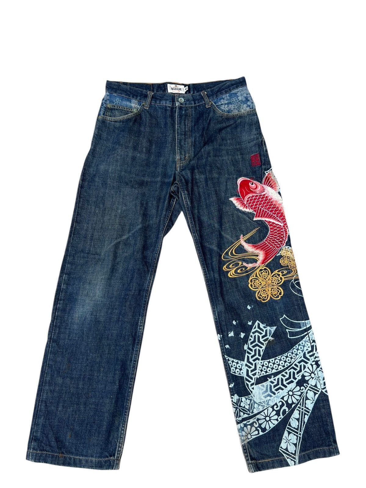 Karakuri Tamashii Karakuri Tamashi Embroidery Denim Multi Pocket Jeans Size US 34 / EU 50 - 3 Thumbnail
