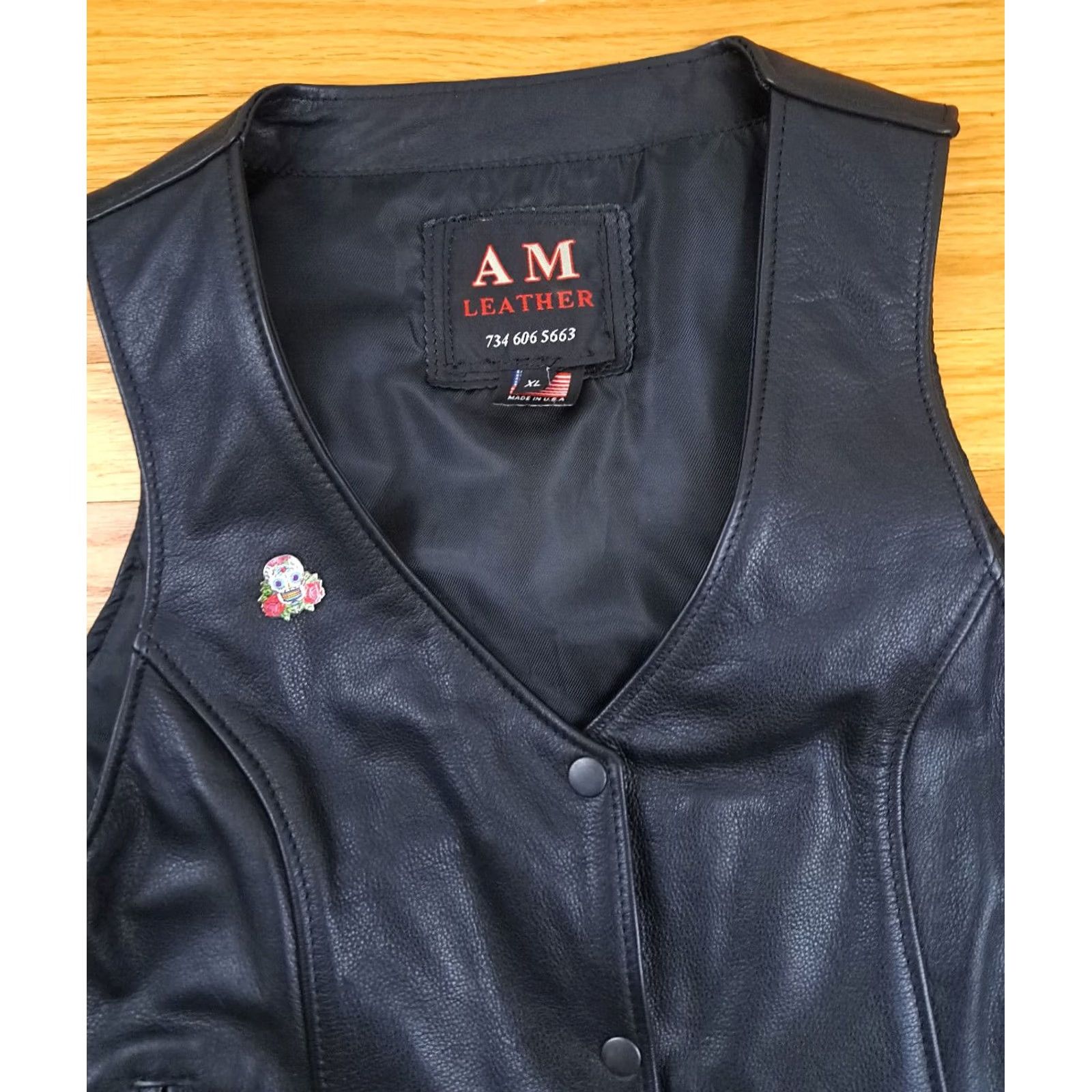 Vintage VINTAGE AM Leathers Vest Leather with Side Laces inside Pockets Black XL Men Vest Size US XL / EU 56 / 4 - 4 Thumbnail