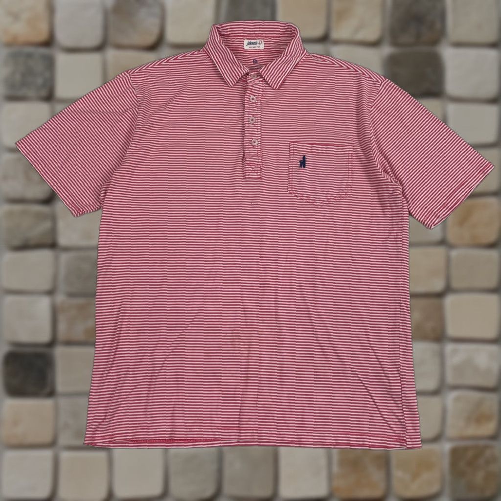 johnnie-O Johnnie O Polo Shirt Mens Medium Red Short Sleeve Golfing Striped Outdoors Golf Short Sleeve Shirt Mens Red Size US M / EU 48-50 / 2 - 1 Thumbnail