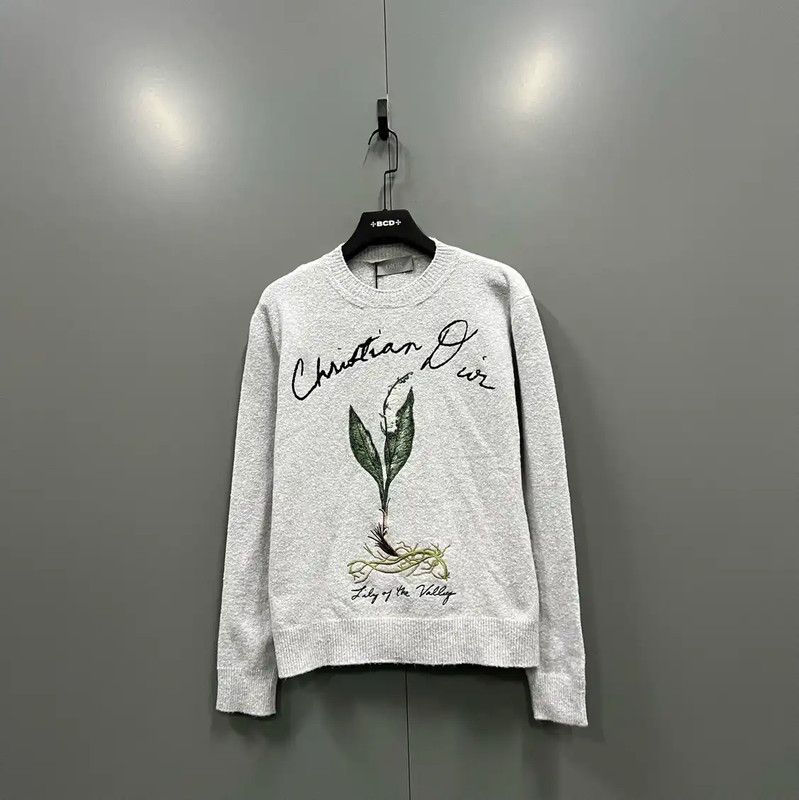 Dior Dior Gray Cotton Long Sleeve Sweatshirt for Women 0089 Size S / US 4 / IT 40 - 1 Thumbnail