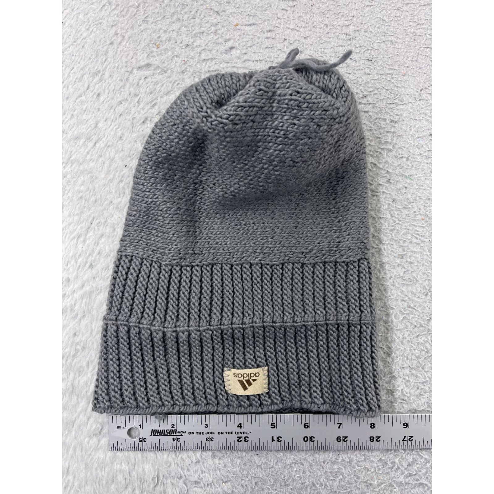 Adidas Adidas Beanie Hat Knit One Size Gray Logo Ski Pom Adult Mens Beanie Size ONE SIZE - 5 Thumbnail