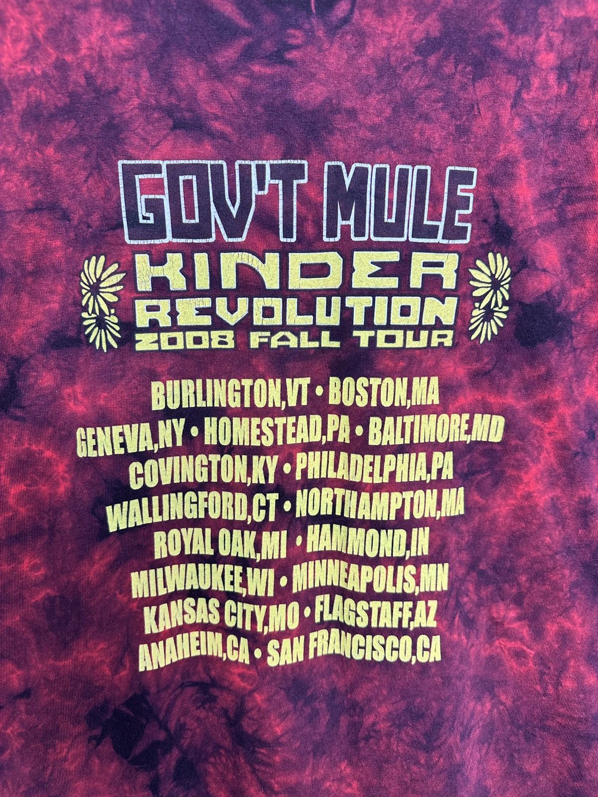 Anvil × Vintage Gov't Mule Kinder Revolution 2008 Tour Red Tie Dye T-Shirt Size US L / EU 52-54 / 3 - 4 Thumbnail