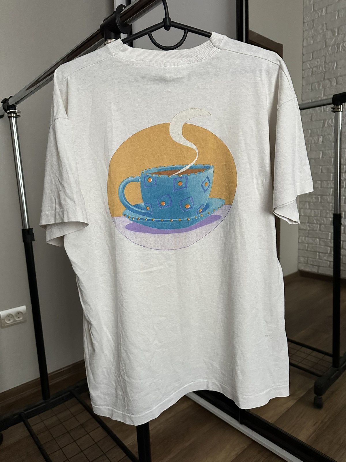 Vintage 1989 Wallace & Gromit Cup Of Tea Vintage Movie T-Shirt Tee Size US L / EU 52-54 / 3 - 6 Thumbnail