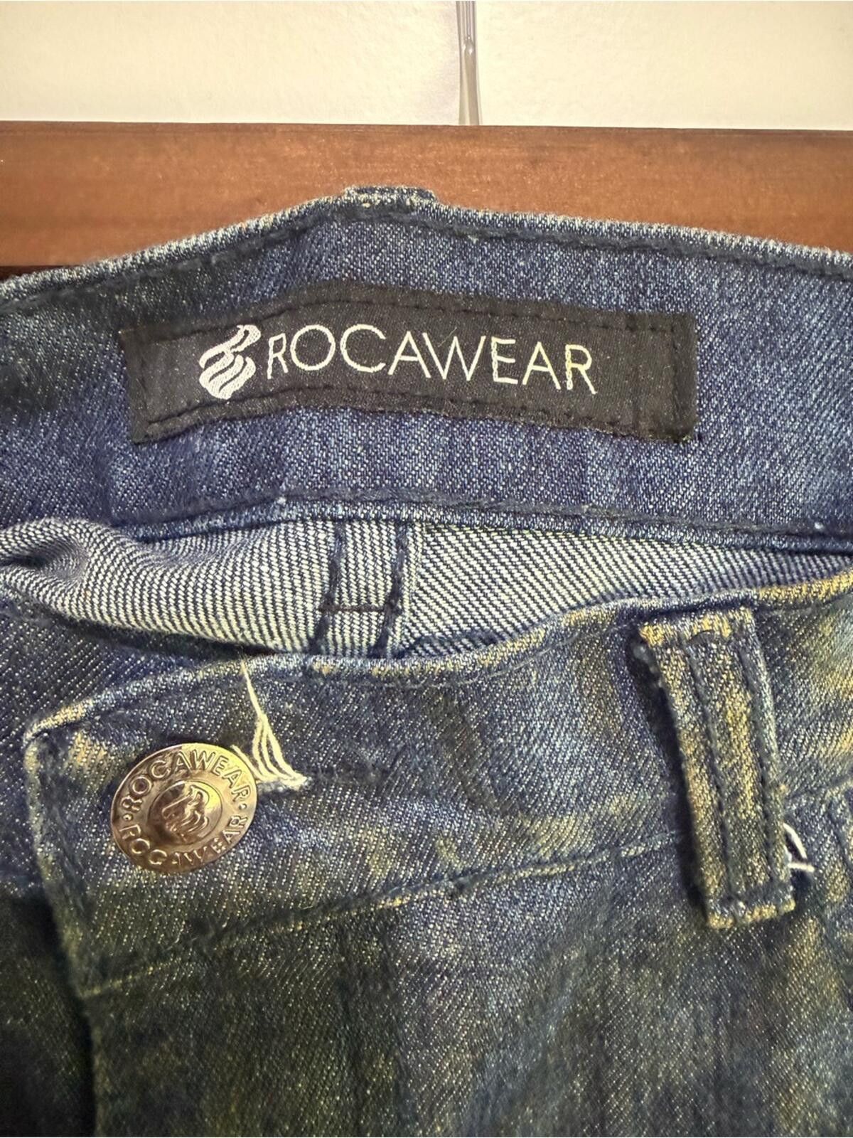 Rocawear Rocawear Men's Two-Tone Distressed Blue & Faded Yellow Jeans Size US 38 / EU 54 - 3 Thumbnail