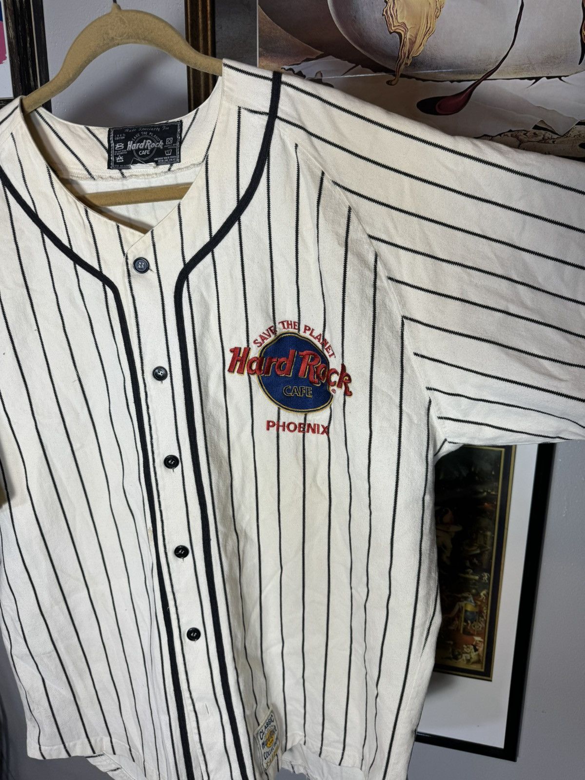 Hard Rock Cafe × Vintage Vintage Hard Rock Cafe Save the Planet Baseball Jersey Size US XL / EU 56 / 4 - 2 Thumbnail