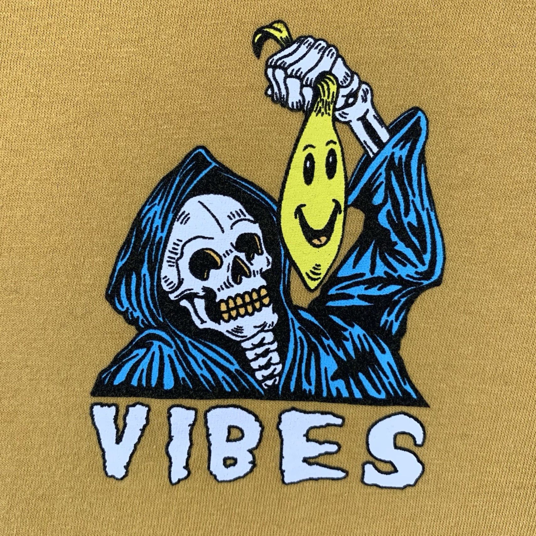 VIBE VINTAGE Dikotomy Women’s T-Shirt Large Casual Short Sleeve Crew Neck 100% Cotton Graphic Skull Mustard Yellow Humor Size L / US 10 / IT 46 - 5 Thumbnail