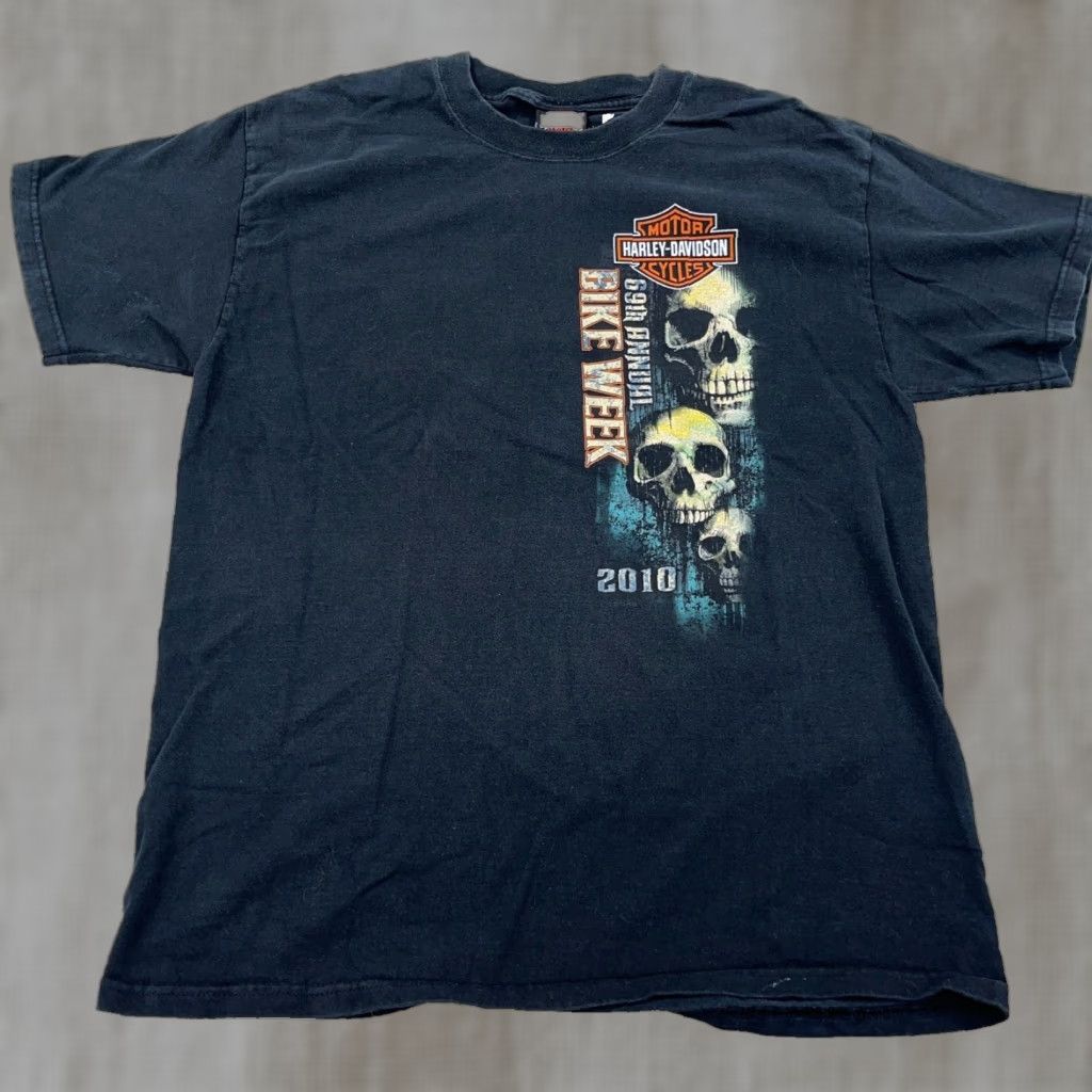 Harley Davidson VINTAGE Harley-Davidson Shirt Men L Black Graphic Print Short Sleeve Crew Neck 80s Biker Daytona Mens Size US L / EU 52-54 / 3 - 1 Thumbnail