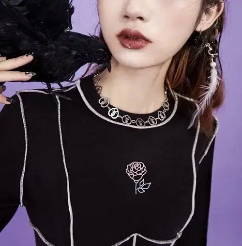 Japanese Brand × Jewelry Retro y2k skull heart shape choker necklace aesthetic Size ONE SIZE - 4 Thumbnail