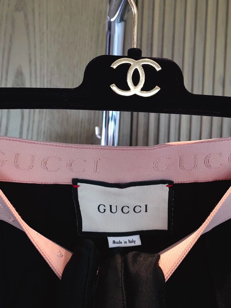 Gucci Gucci Size XXS Black pink letter high waist slim elastic l Size 42" / US 20 - 7 Thumbnail