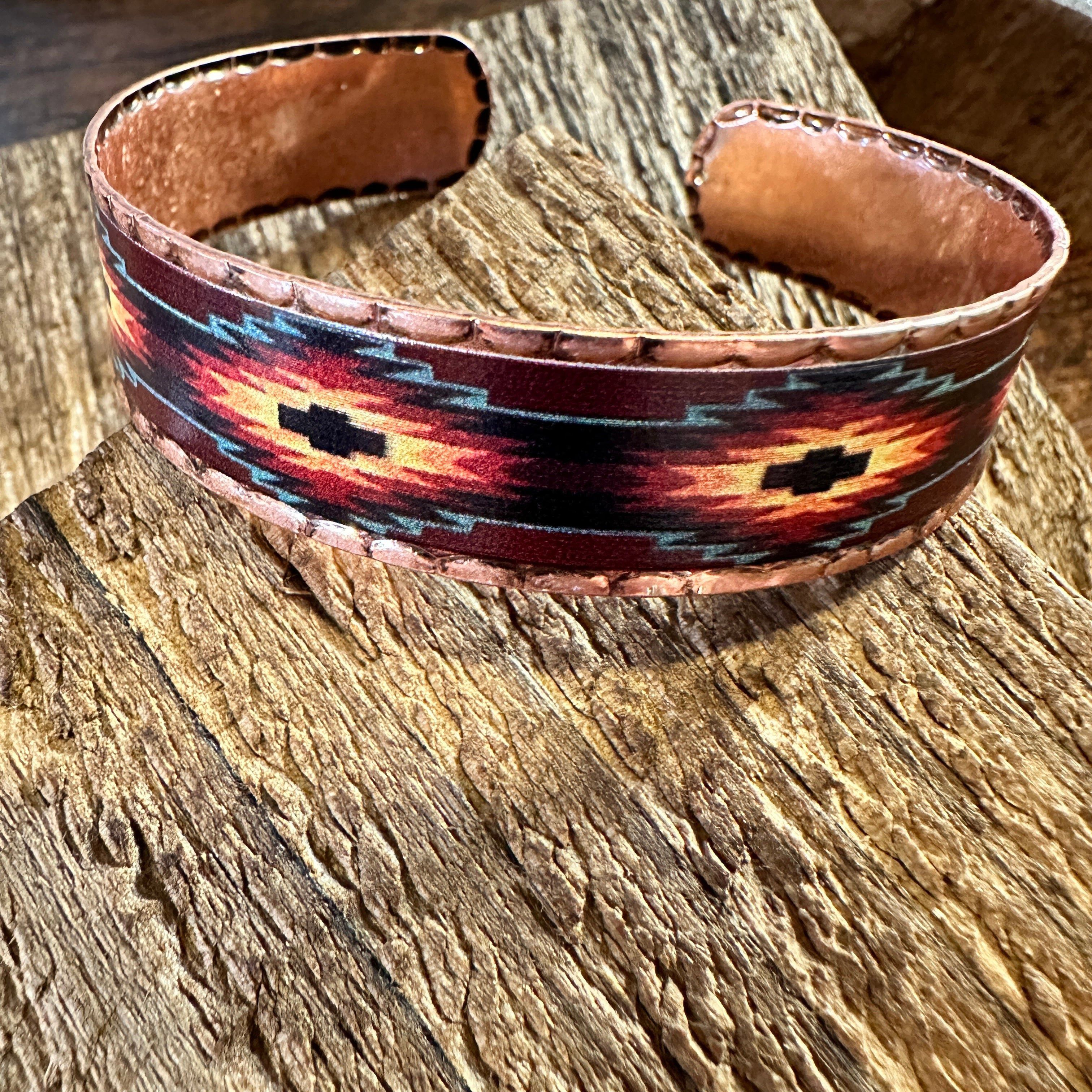 Other Handmade Boho Native American Aztek Copper Narrow Cuff Brace Size ONE SIZE - 8 Thumbnail