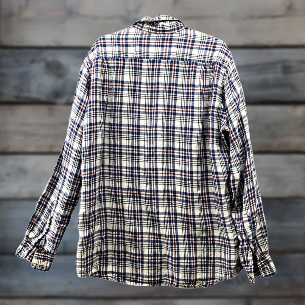 Uniqlo Uniqlo Linen Shirt Mens L Long Sleeve Button-Up Blue White Red Plaid Size US L / EU 52-54 / 3 - 1 Thumbnail