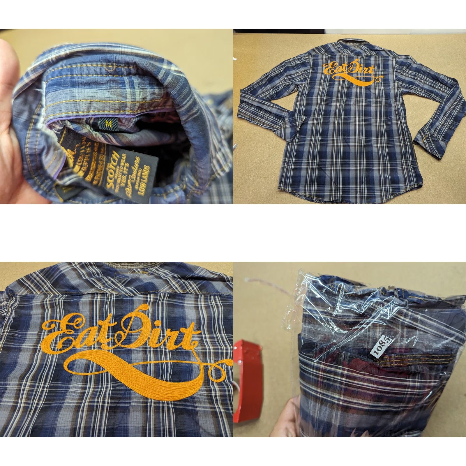 Scotch & Soda Scotch & Soda Shirt Mens M Green Plaid Western Snap Patches Eat Dirt Button Up Size US M / EU 48-50 / 2 - 9 Thumbnail