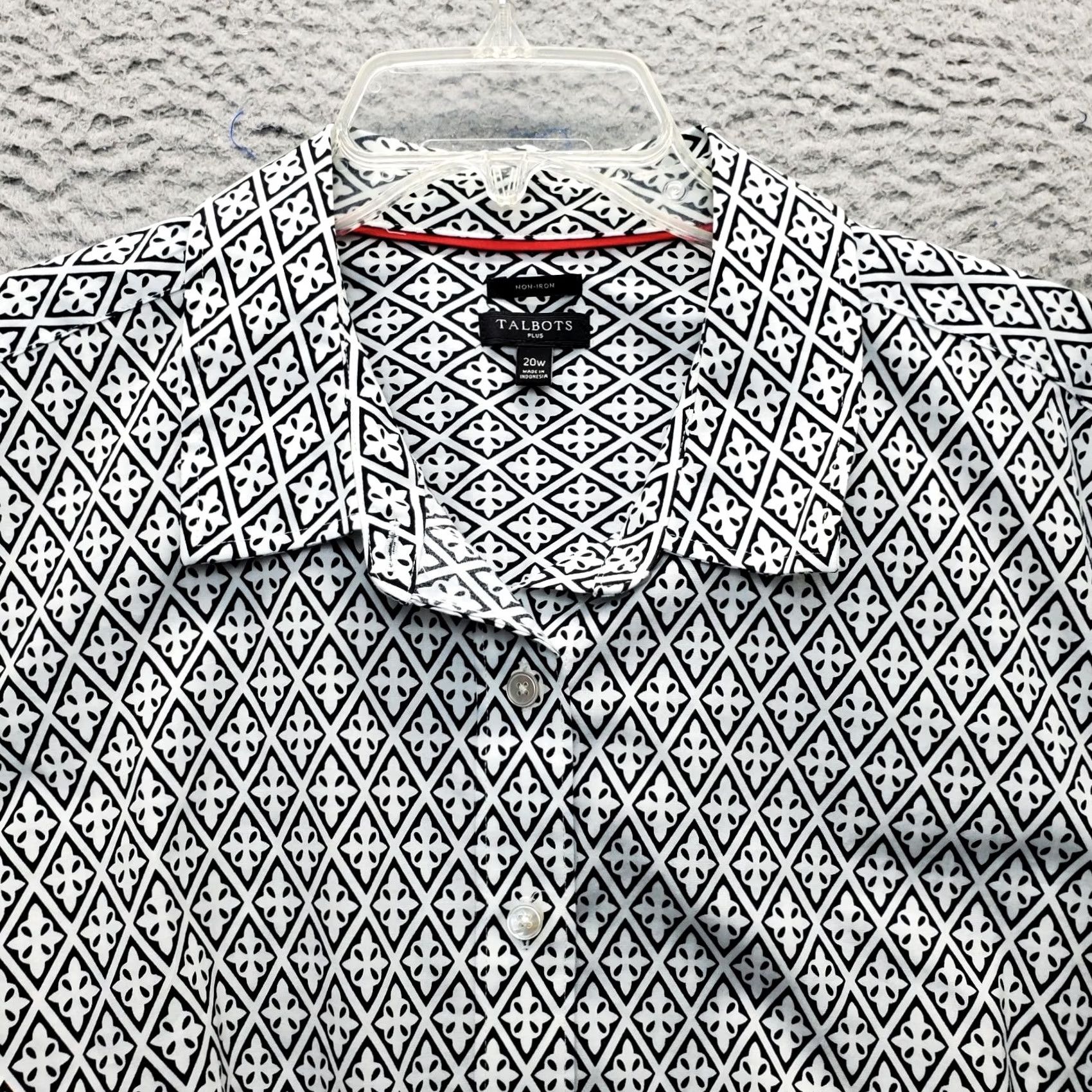 Talbots Talbots Shirt Womens 20W Multicolor Geometric Non-Iron Long Sleeve Collared Button Up Women Size 20W Size 3XL / US 20-22 - 5 Thumbnail