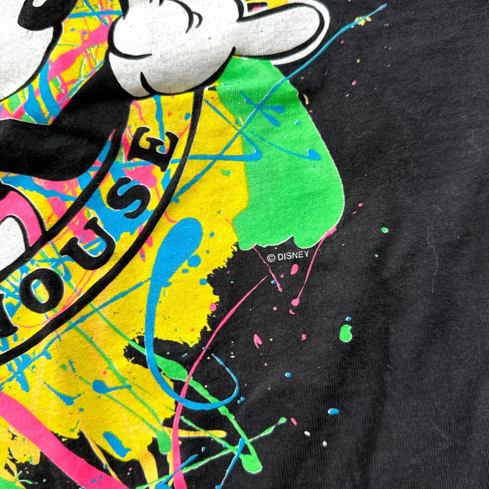 Disney Mickey Mouse Disney Splatter Long Sleeve Black Vintage T Shirt 90s USA Cool Size US XL / EU 56 / 4 - 4 Thumbnail