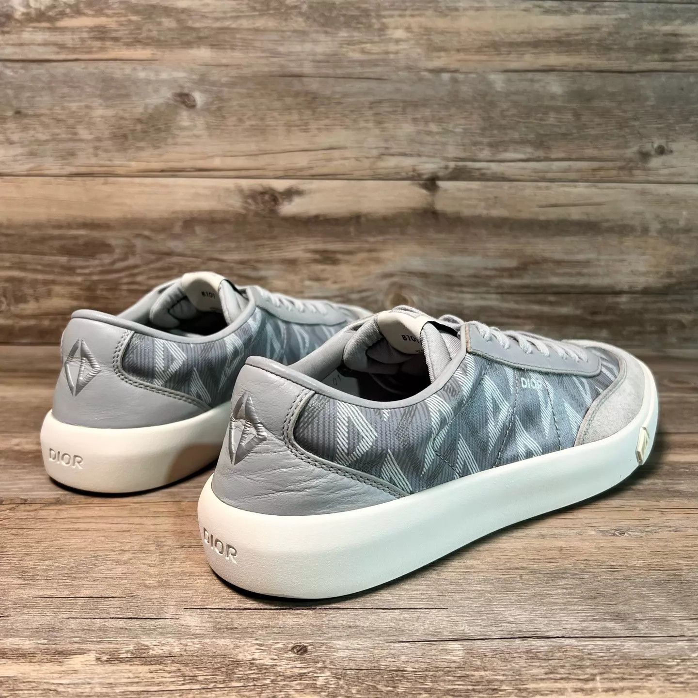 Dior DIOR B101 Low Top Sneaker Gray/White Houndstooth 44 Size US 11 / EU 44 - 3 Thumbnail