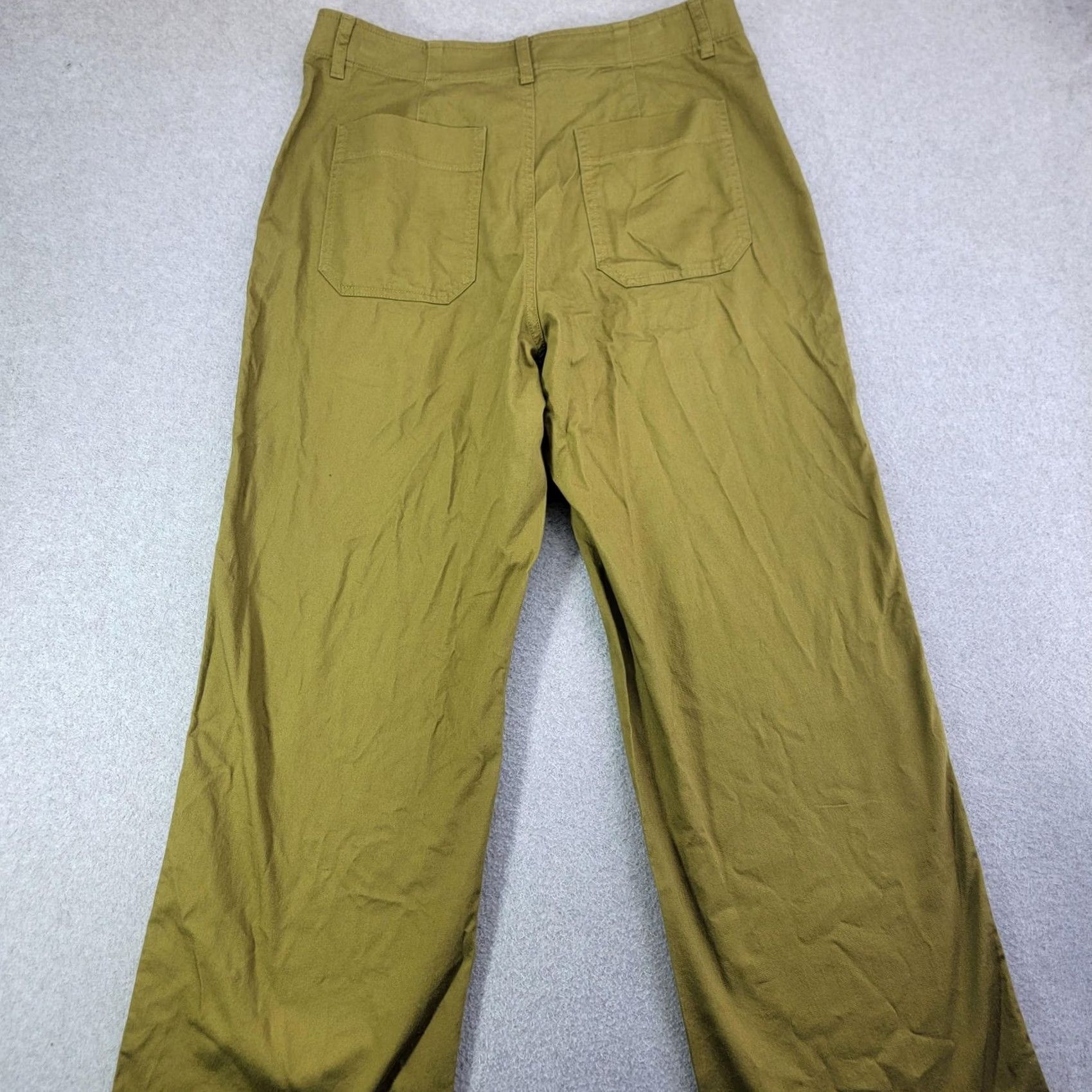 Uniqlo Uniqlo Pants Womens 12 Green Chino Relaxed Fit Cotton Twill Casual Pockets Size 34" / US 12 / IT 48 - 5 Thumbnail