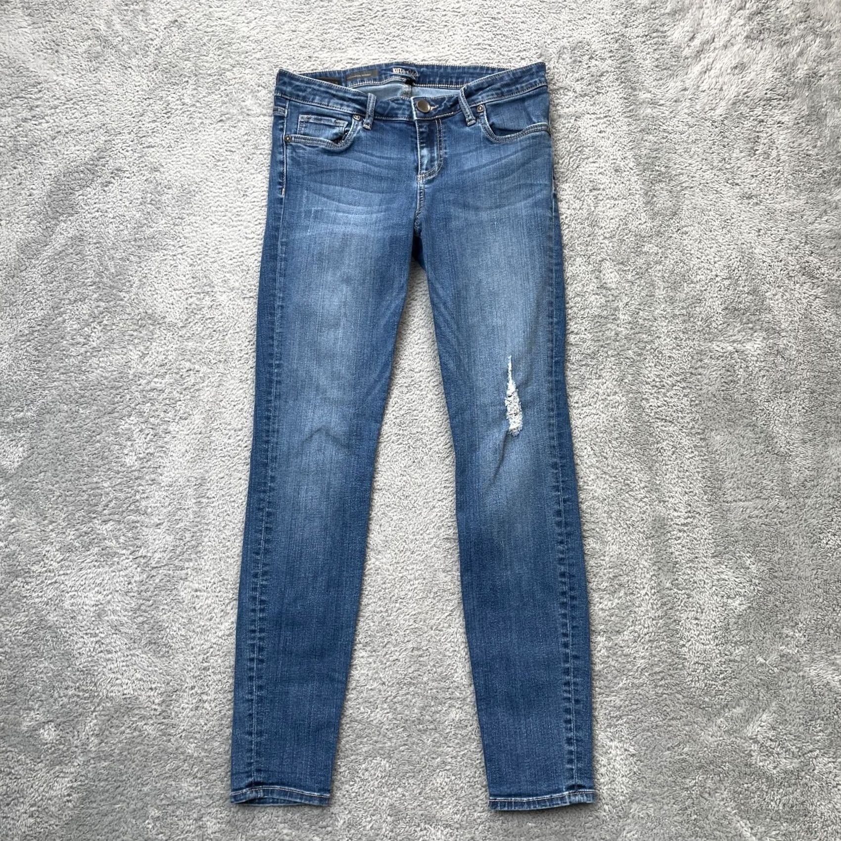 Vintage Kut From The Kloth Jeans Womens 8 Blue Skinny Leg Stretch Distressed Toothpick Size 30" / US 8 / IT 44 - 2 Thumbnail