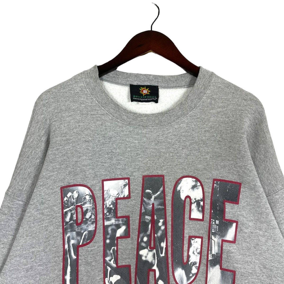 Vintage Vintage 90s Bullet Peoof Peace Against Violence Sweatshirt Size US M / EU 48-50 / 2 - 6 Thumbnail
