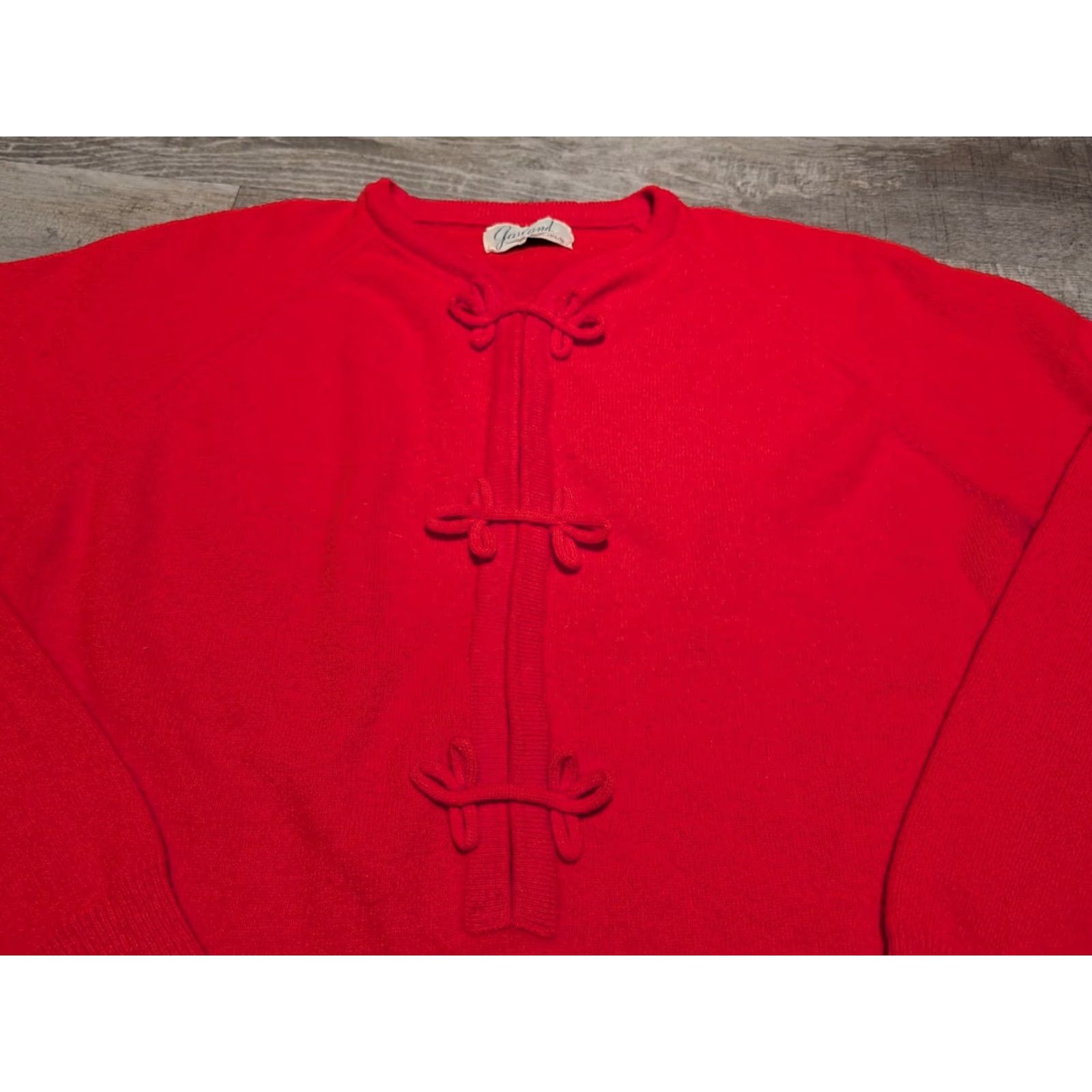 Vintage VINTAGE Garland Dreamspun Women's Red Pullover Sweater S/M 1950s 60s Secretary/Geek Look Mens? Size S / US 4 / IT 40 - 2 Thumbnail