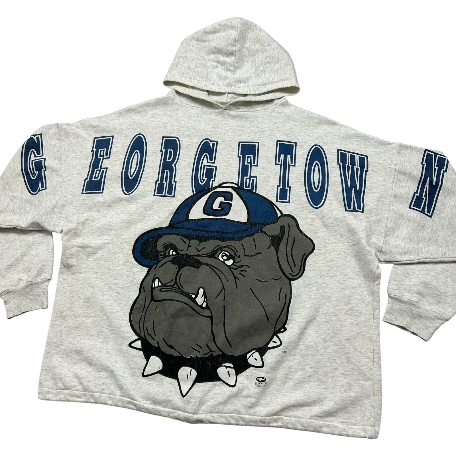 NCAA VTG 90s GEORGETOWN HOYAS SHARKYS 1993 HOODIE SHIRT SPELL OUT Size US XL / EU 56 / 4 - 2 Thumbnail