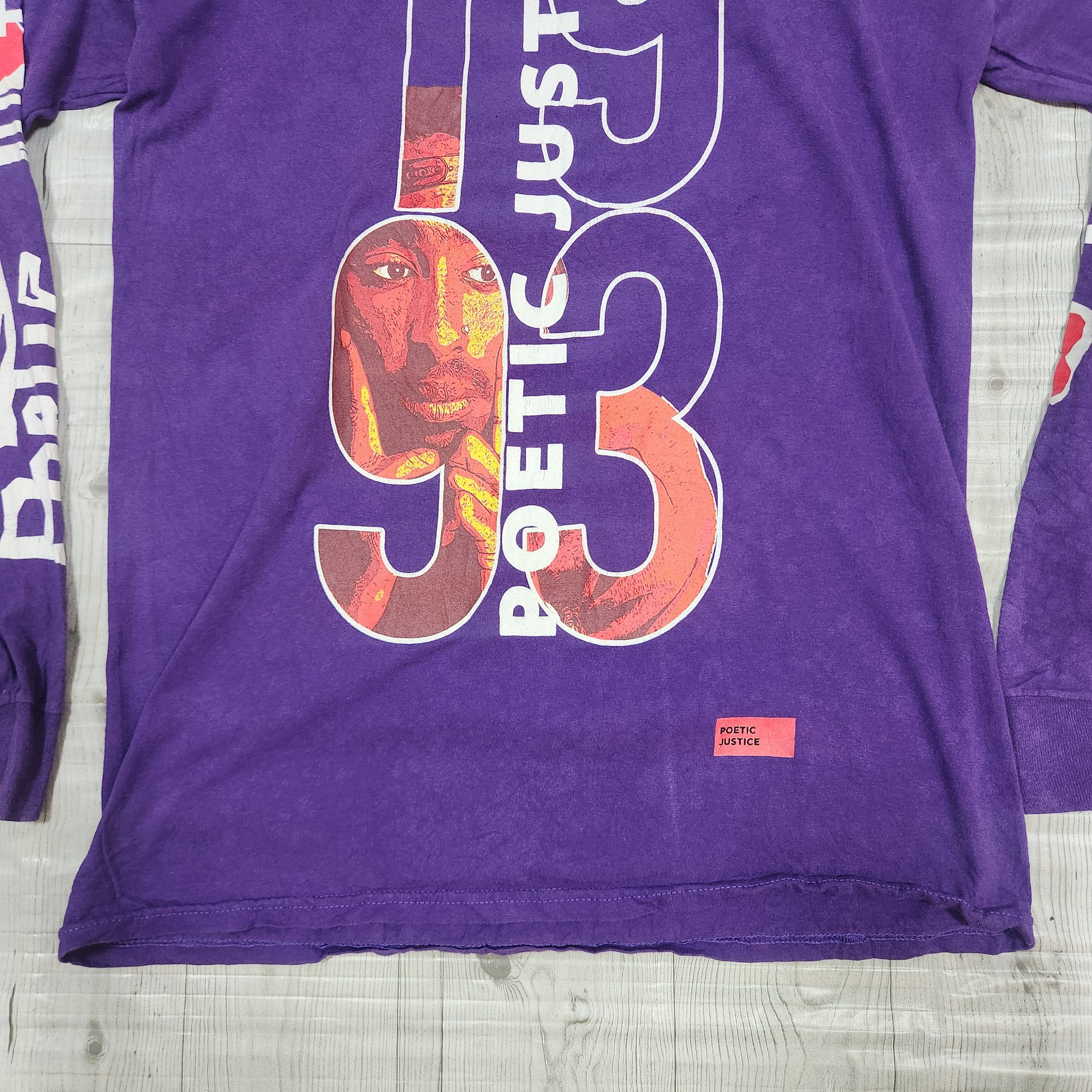 Rap Tees Tupac Shakur Poetic Justice 1993 Purple Long Sleeves Size US M / EU 48-50 / 2 - 9 Thumbnail