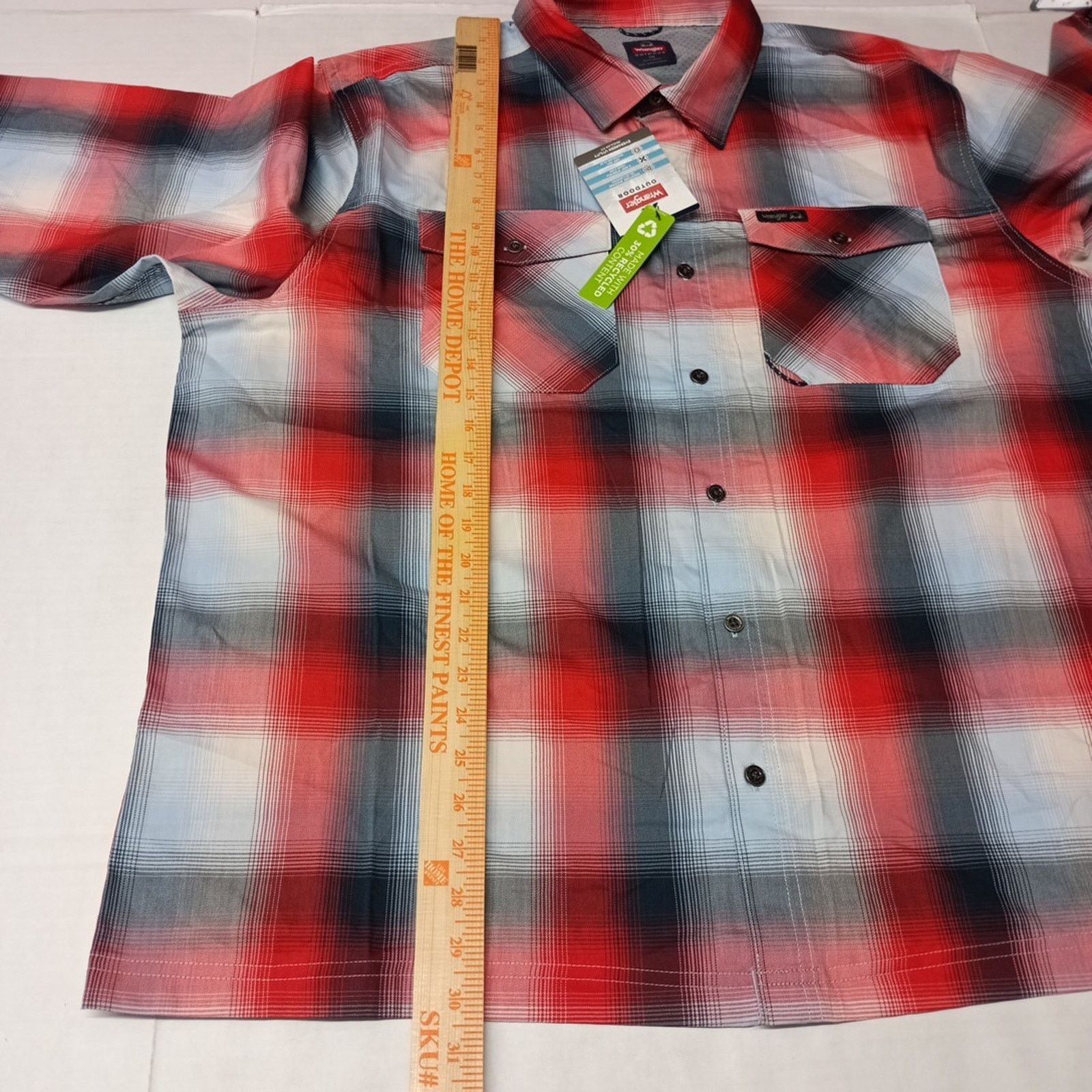 Wrangler Wrangler Shirt Men's 2XL Red Plaid Convertible Sleeves Size US XXL / EU 58 / 5 - 8 Thumbnail