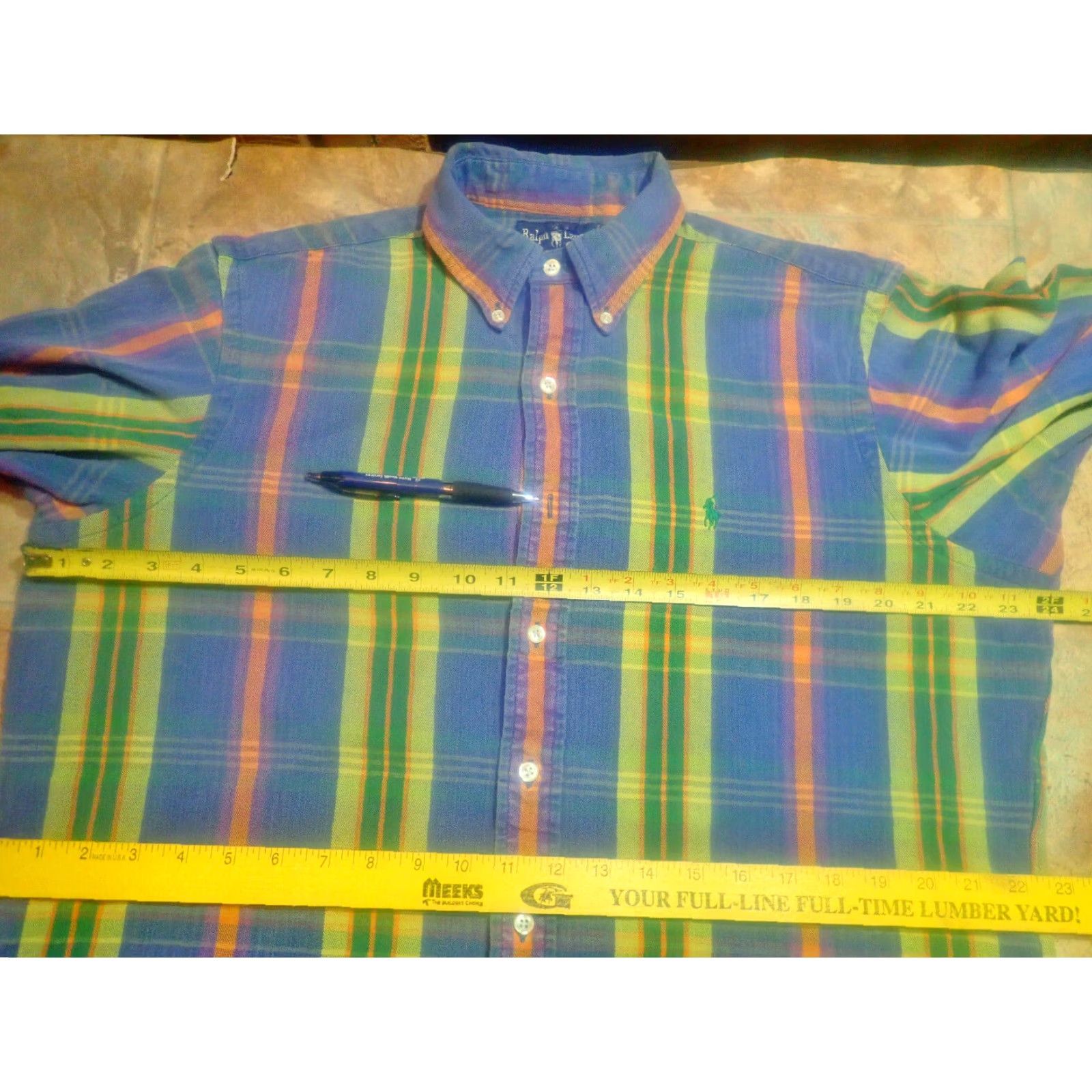 Polo Ralph Lauren Polo Ralph Lauren Plaid Flannel Shirt Men Multicolor Green Blue Long Sleeve Button-Up Adult Large Size US L / EU 52-54 / 3 - 6 Thumbnail