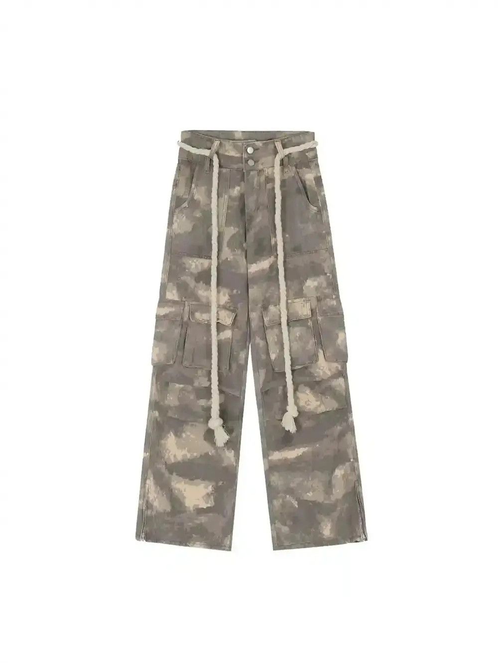 Designer × Japanese Brand × Vintage y2k distressed flared baggy cargo pants Size US 29 - 3 Thumbnail
