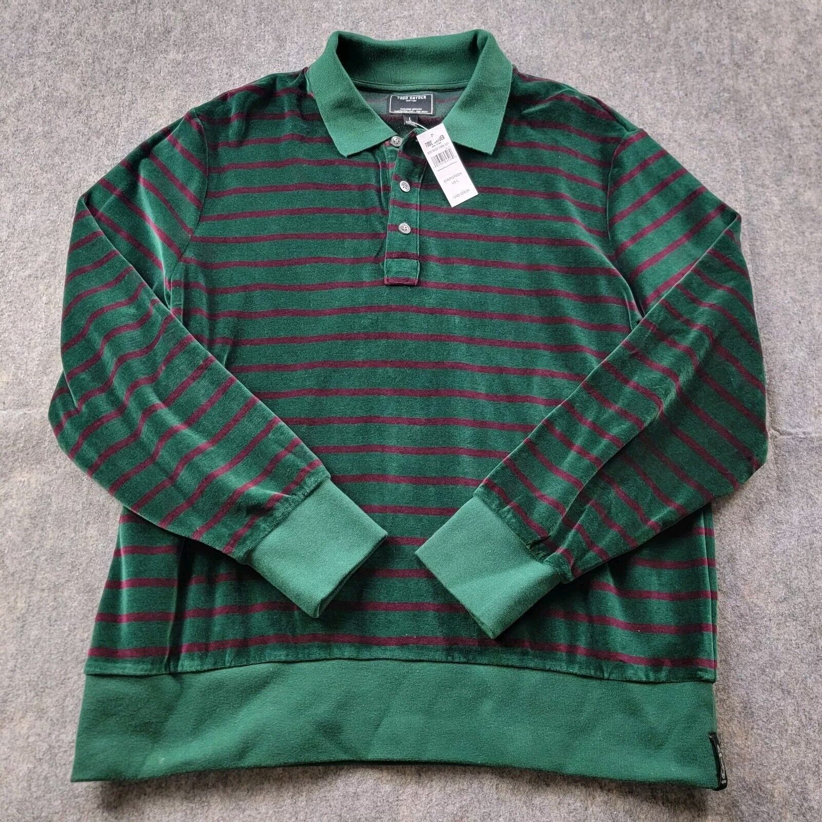 Todd Snyder Todd Snyder Velour Striped Rugby Polo Sweater Size US L / EU 52-54 / 3 - 2 Thumbnail