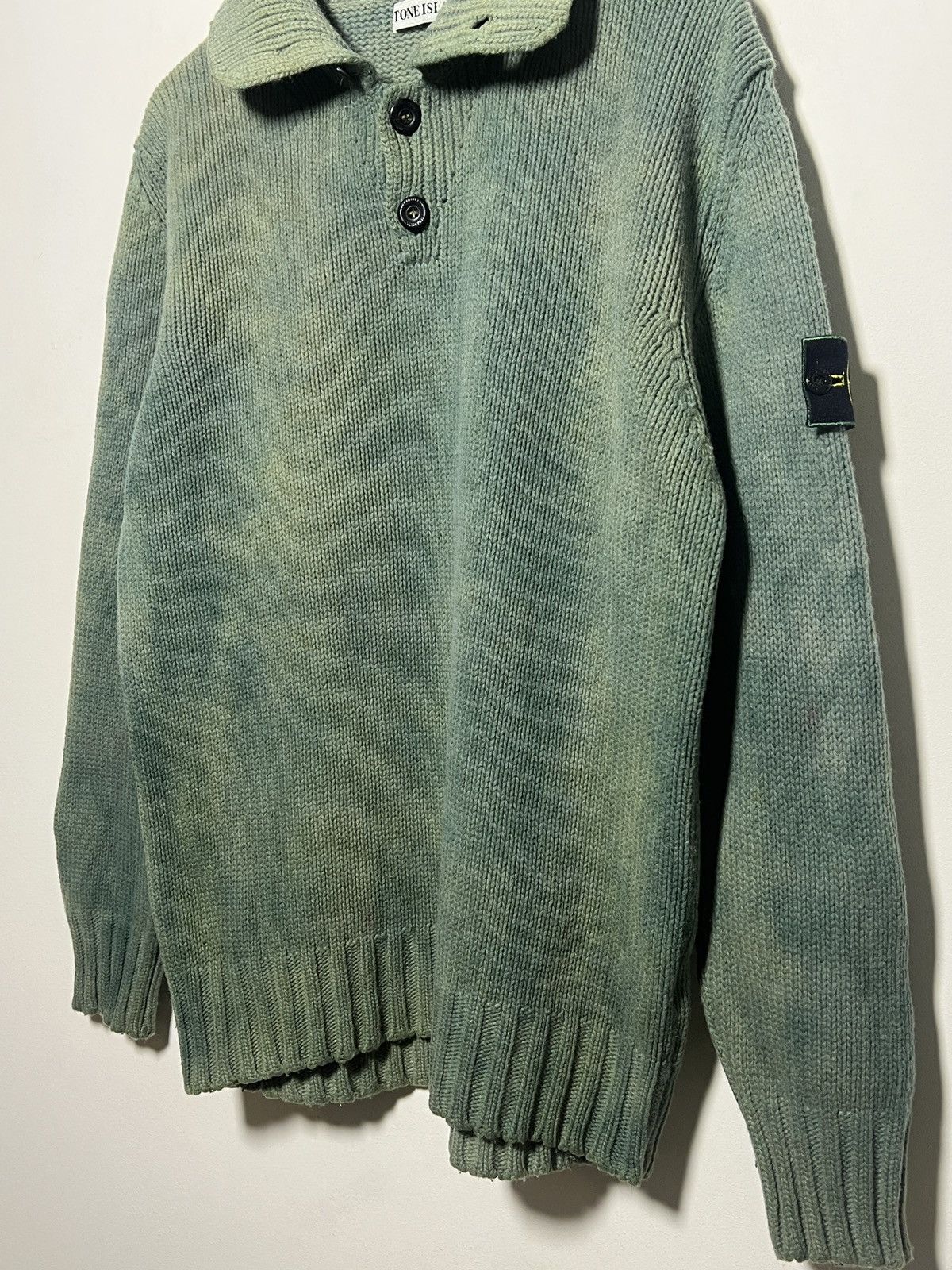 Stone Island Stone Island Chunky Overdyed Sweater – Vintage – Sage Green Size US M / EU 48-50 / 2 - 8 Thumbnail
