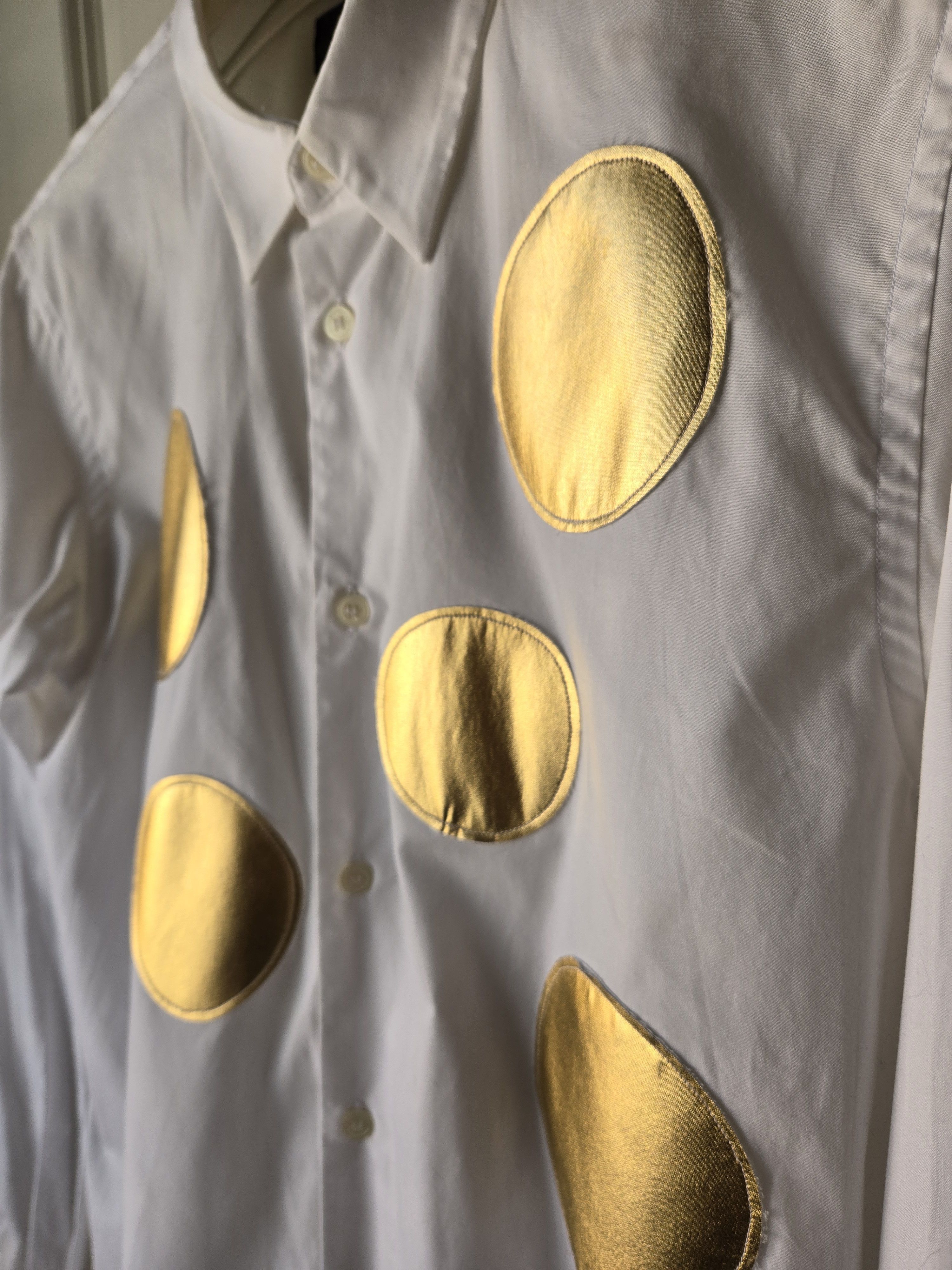 Comme des Garcons Black White Gold Applique Shirt Comme Size US L / EU 52-54 / 3 - 3 Thumbnail