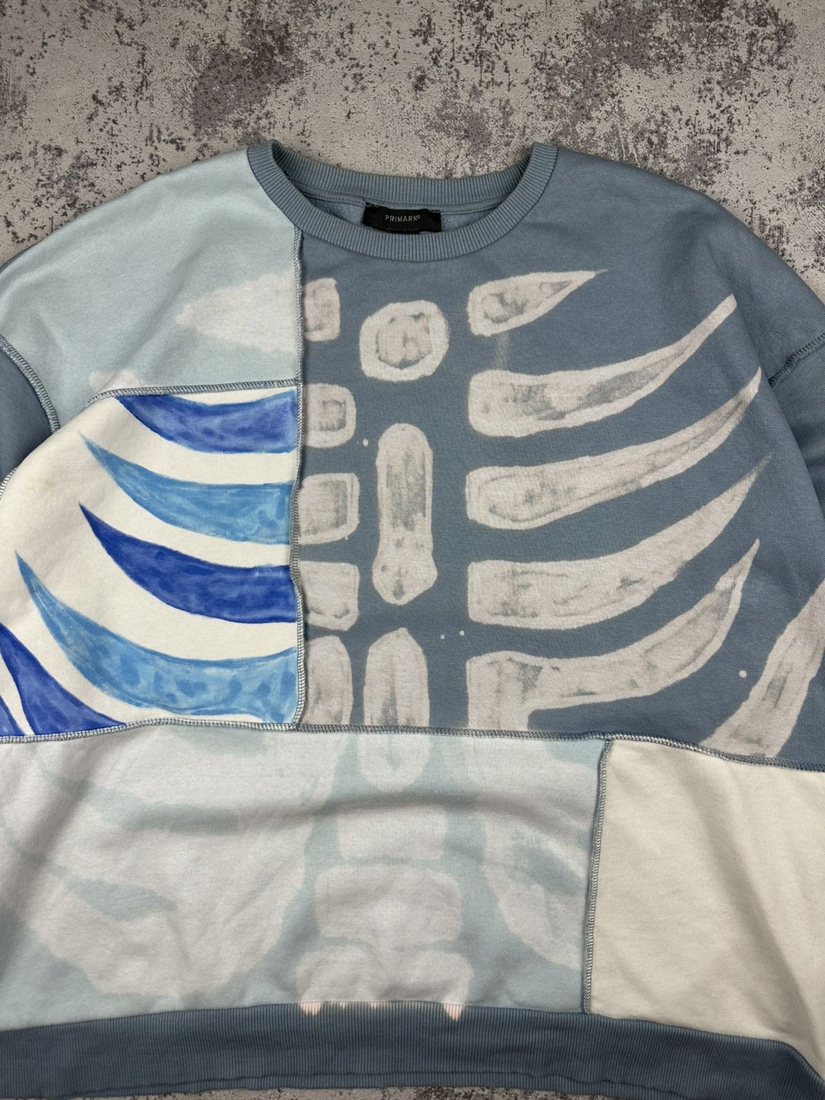Other Hand Painted Skeleton Patchwork Sweatshirt Custom Size US L / EU 52-54 / 3 - 2 Thumbnail