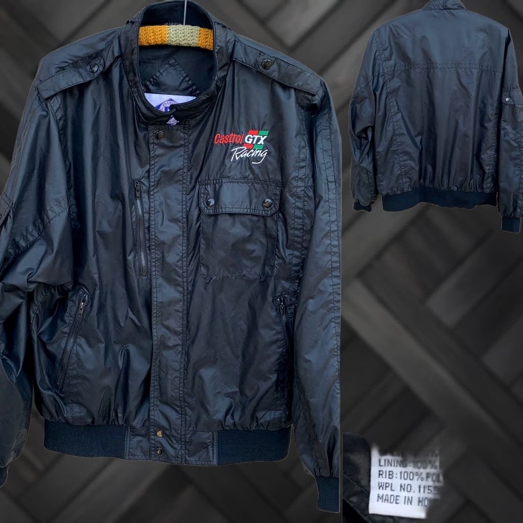 Vintage VINTAGE MV Sport Castrol GTX Racing Embroidered Jacket Nylon L Black Men Jacket Vintage 80s 90s Cars Retro Windbreaker Printed Pockets Size US L / EU 52-54 / 3 - 1 Thumbnail