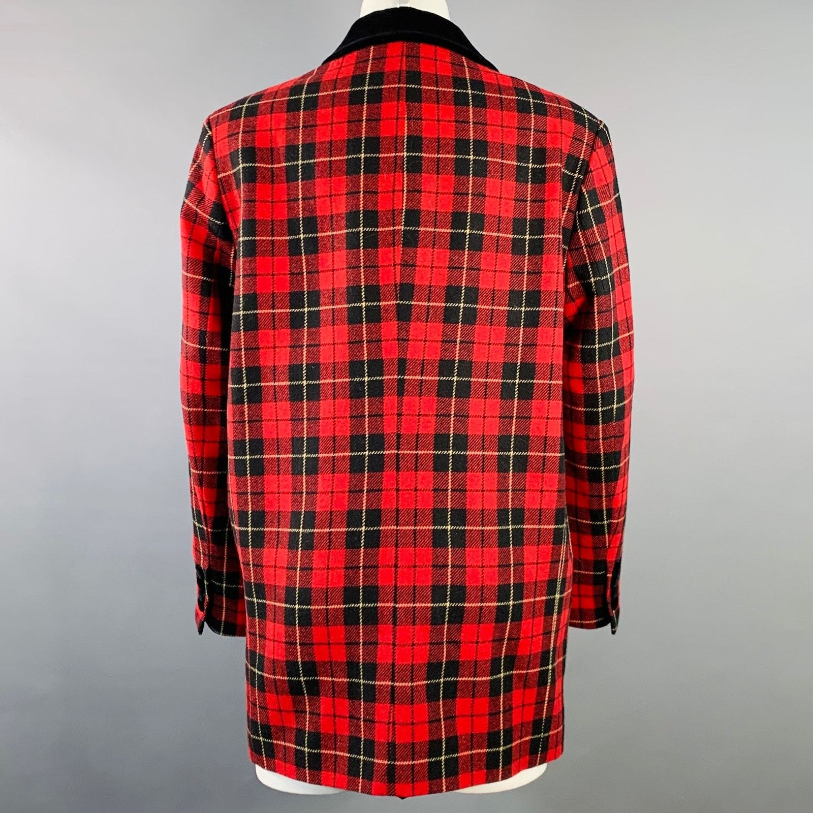 The Kooples THE KOOPLES Jokers Red Black Yellow Wool Plaid Jacket Blazer Size M / US 6-8 / IT 42-44 - 4 Thumbnail