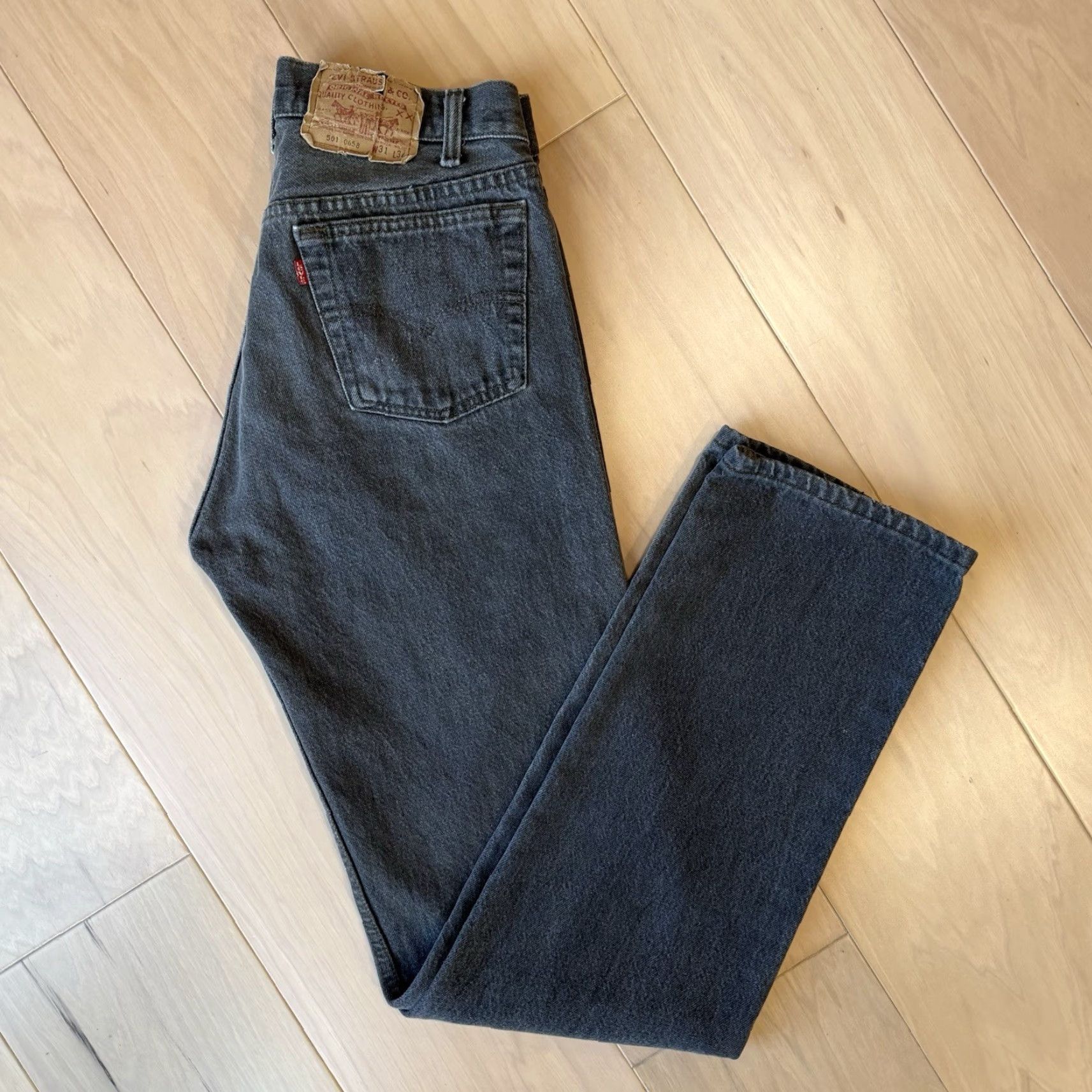 Levi's VINTAGE Levi's 501 Jeans 29 Black 80s USA Made Workwear Non Selvedge Men Size 29" - 2 Thumbnail